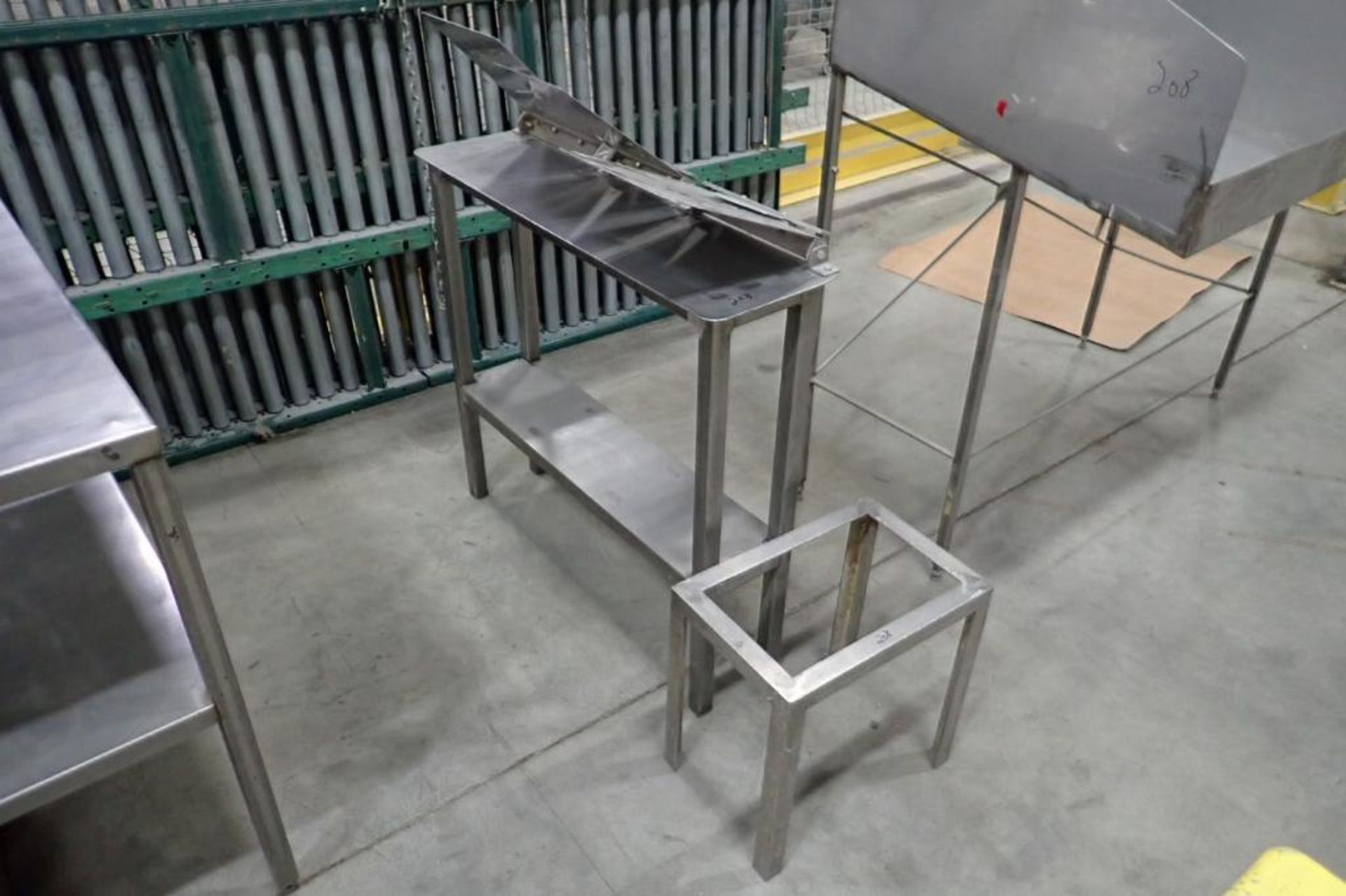 (9) assorted SS tables and production stands. **Rigging Fee: $200** (Located in Brooklyn Park, MN.) - Image 3 of 5