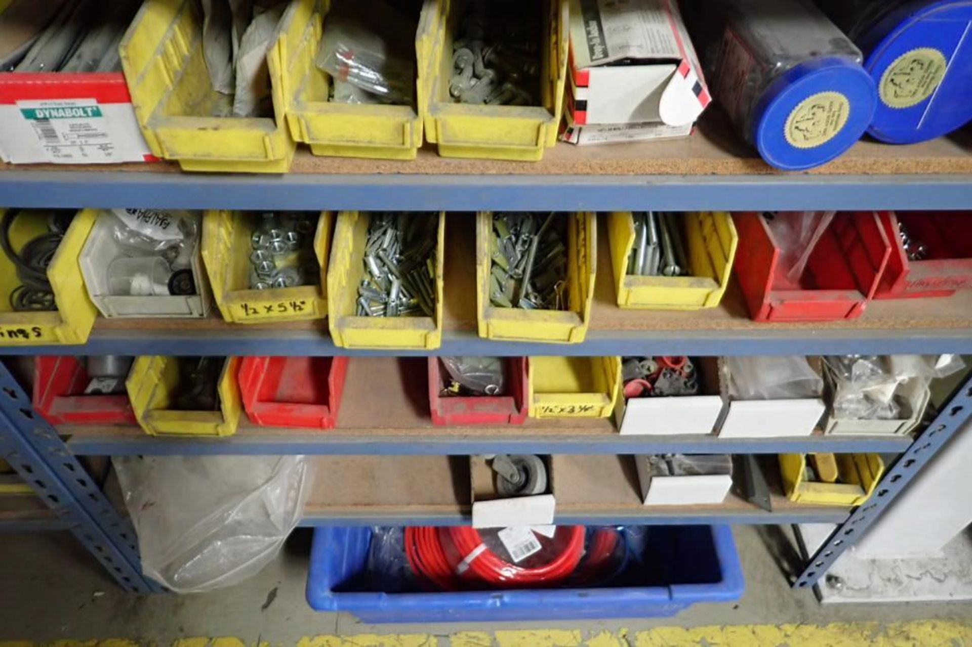 Contents of 2 sections of shelves, air line, tubing, air fittings. **Rigging Fee: $50** (Located in - Image 4 of 9