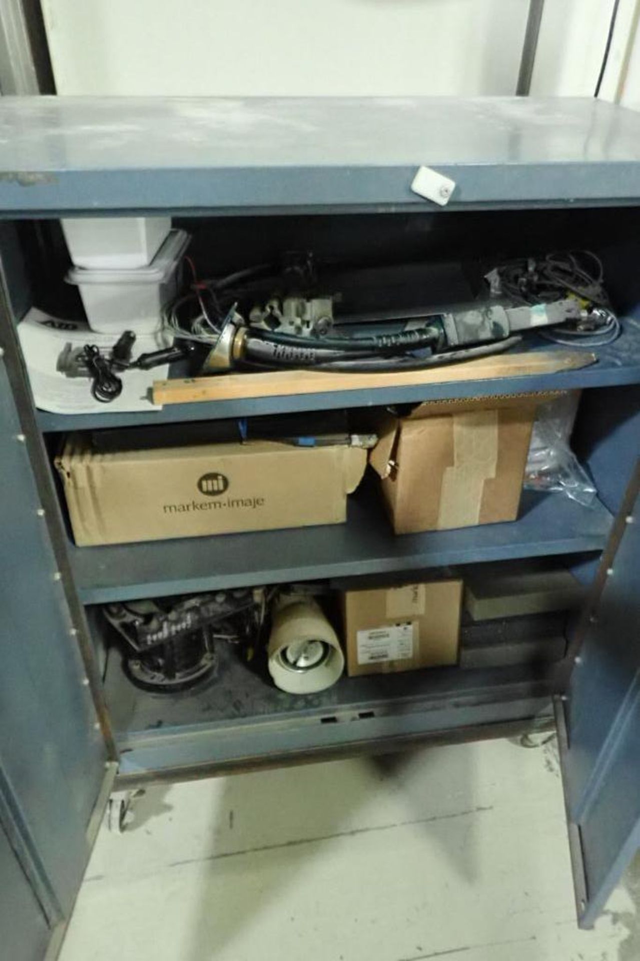 (2) cabinets and contents, ink jet parts, adjustable height stand parts. **Rigging Fee: $175** (Loca - Image 2 of 3