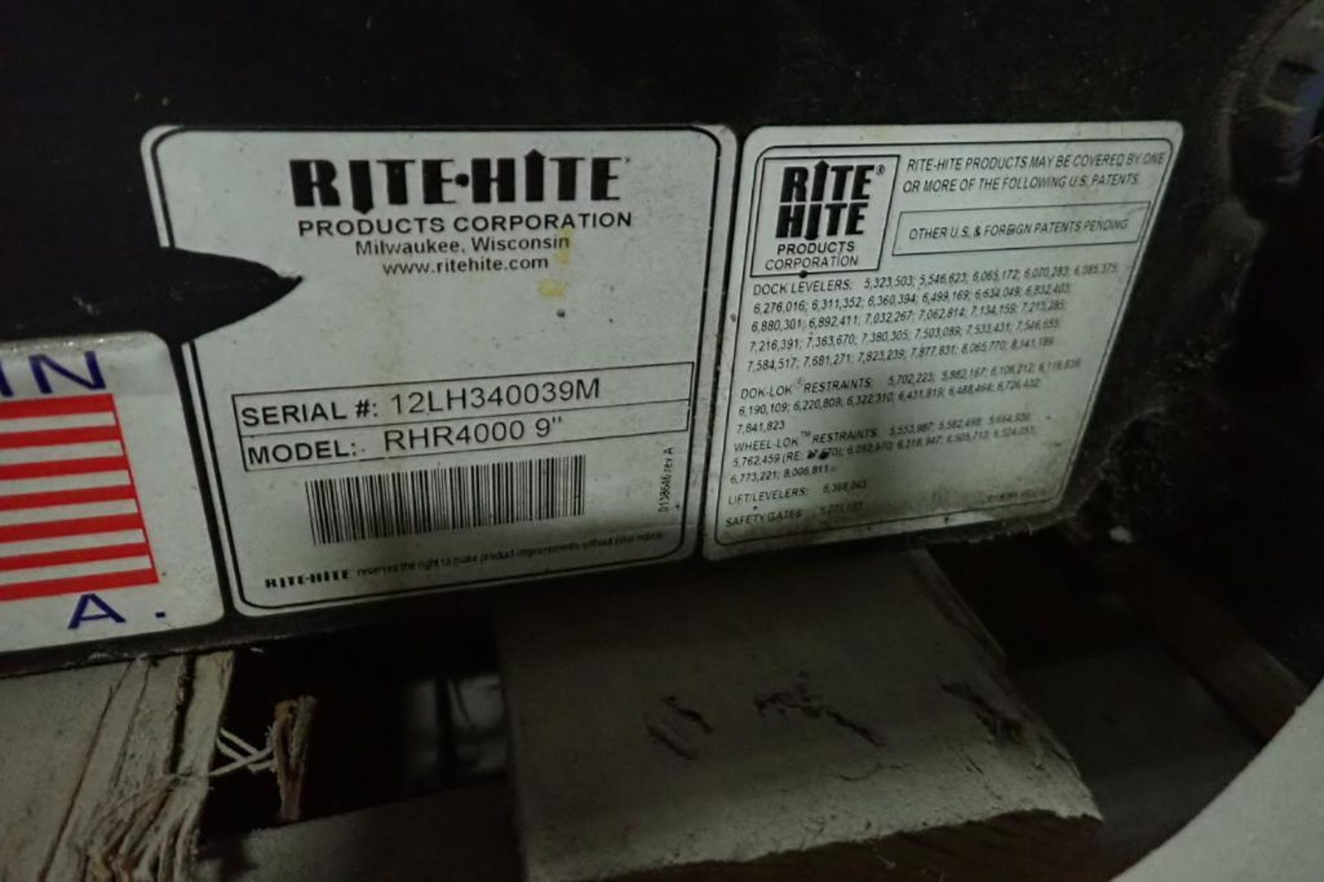 Rite Hite dock trailer lock, Model RHR40000 9 in.. **Rigging Fee: $50** (Located in Brooklyn Park, M - Image 3 of 4