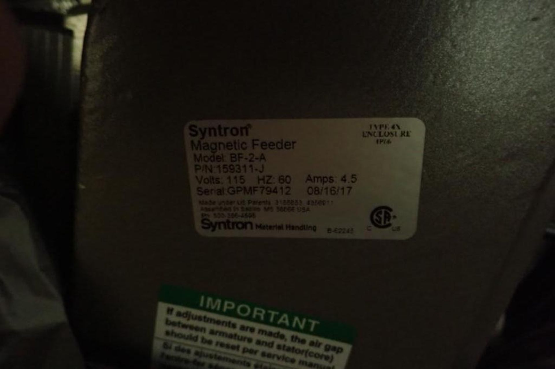 New Syntron vibratory feeders, 24 in long x 13 in. wide. **Rigging Fee: $50** (Located in Brooklyn P - Image 3 of 4