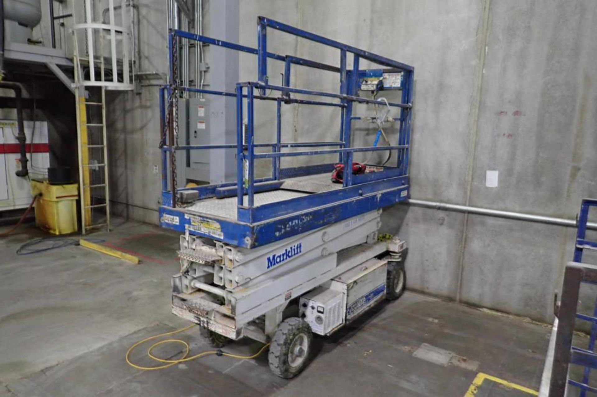 Marklift hydraulic scissors lift, Model J20NEP. 750 lb. capacity, 110 v onboard charger. **Rigging F