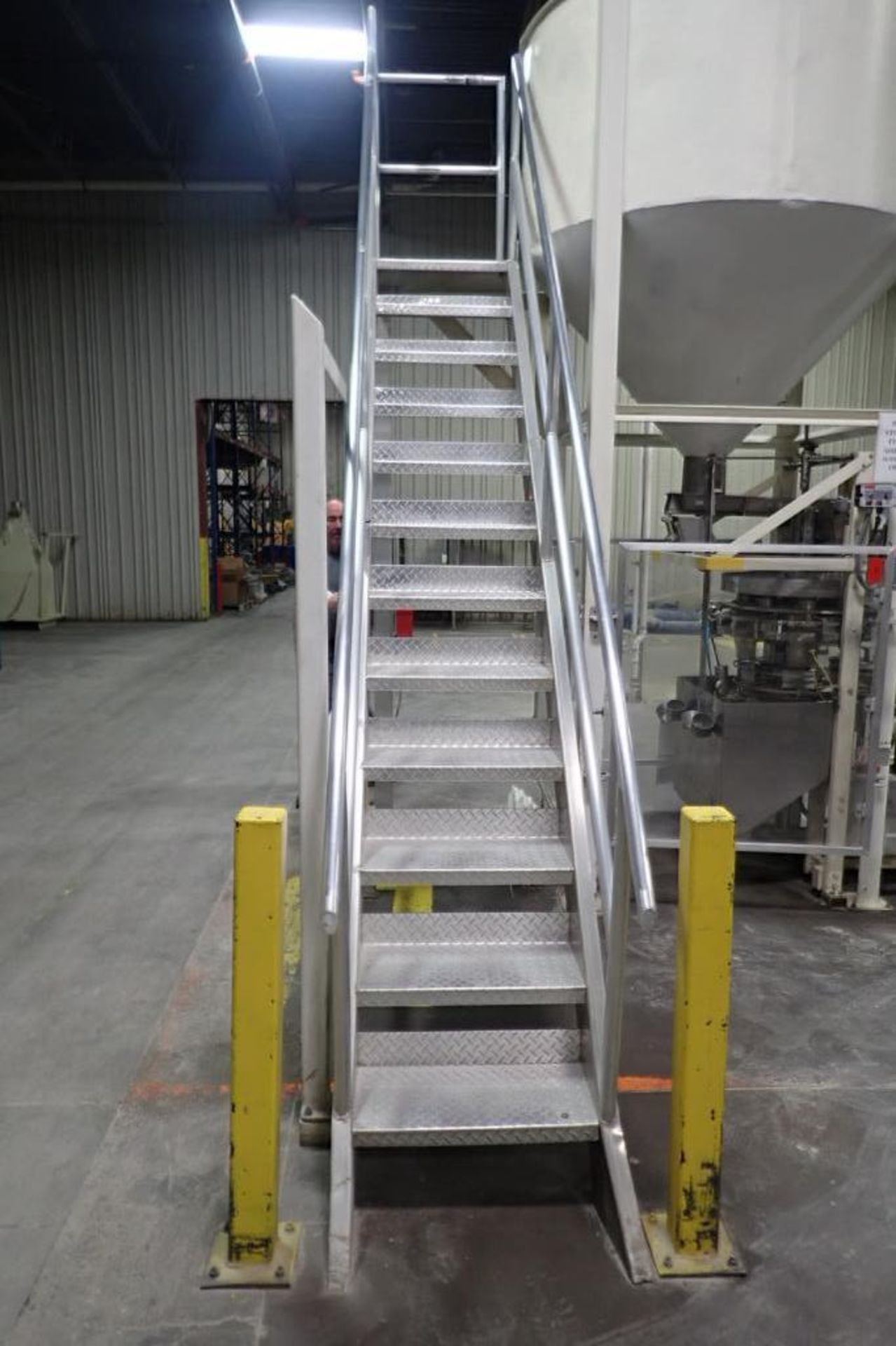 12-step aluminum steps with, 24 in. wide with handrail, no legs (EACH). **Rigging Fee: $250** (Locat - Image 2 of 6