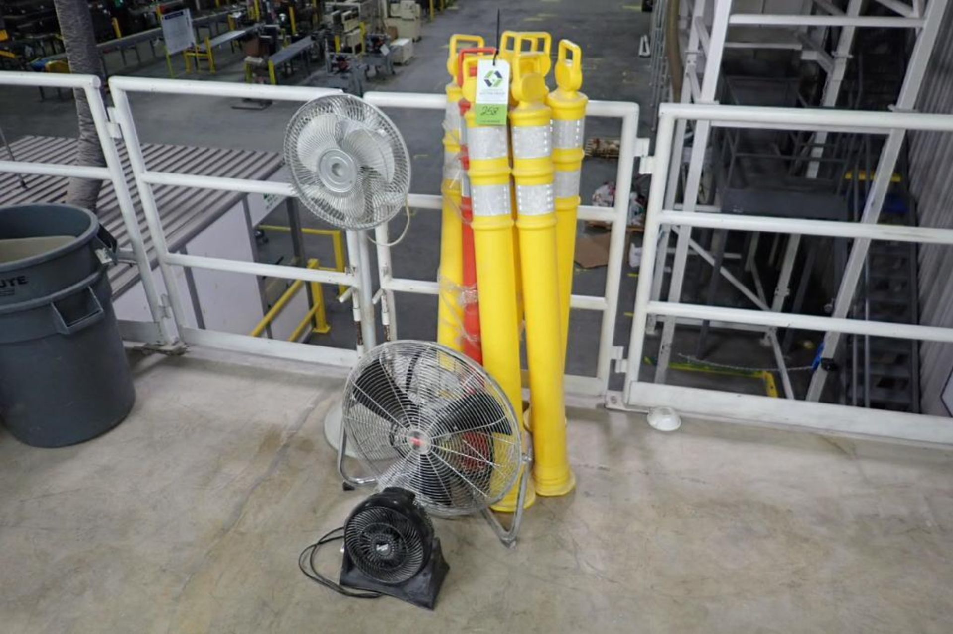 Assorted electric fans, plastic stations. **Rigging Fee: $50** (Located in Brooklyn Park, MN.)