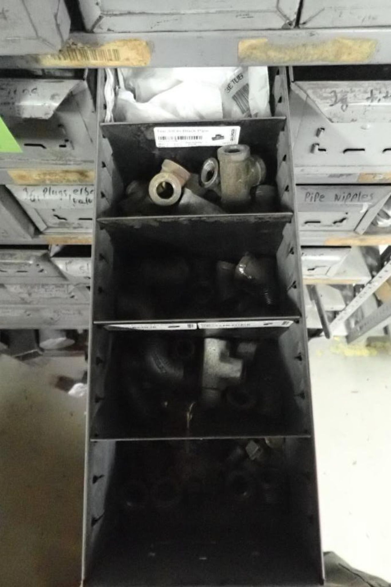 Black pipe fittings, valves, with drawers. **Rigging Fee: $100** (Located in Brooklyn Park, MN.) - Image 4 of 15