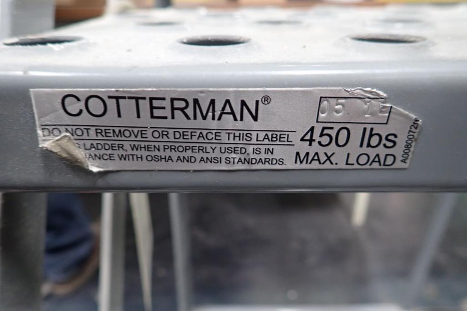 Cotterman 4 step warehouse ladder, 16 in. wide. **Rigging Fee: $10** (Located in Brooklyn Park, MN.) - Image 2 of 3