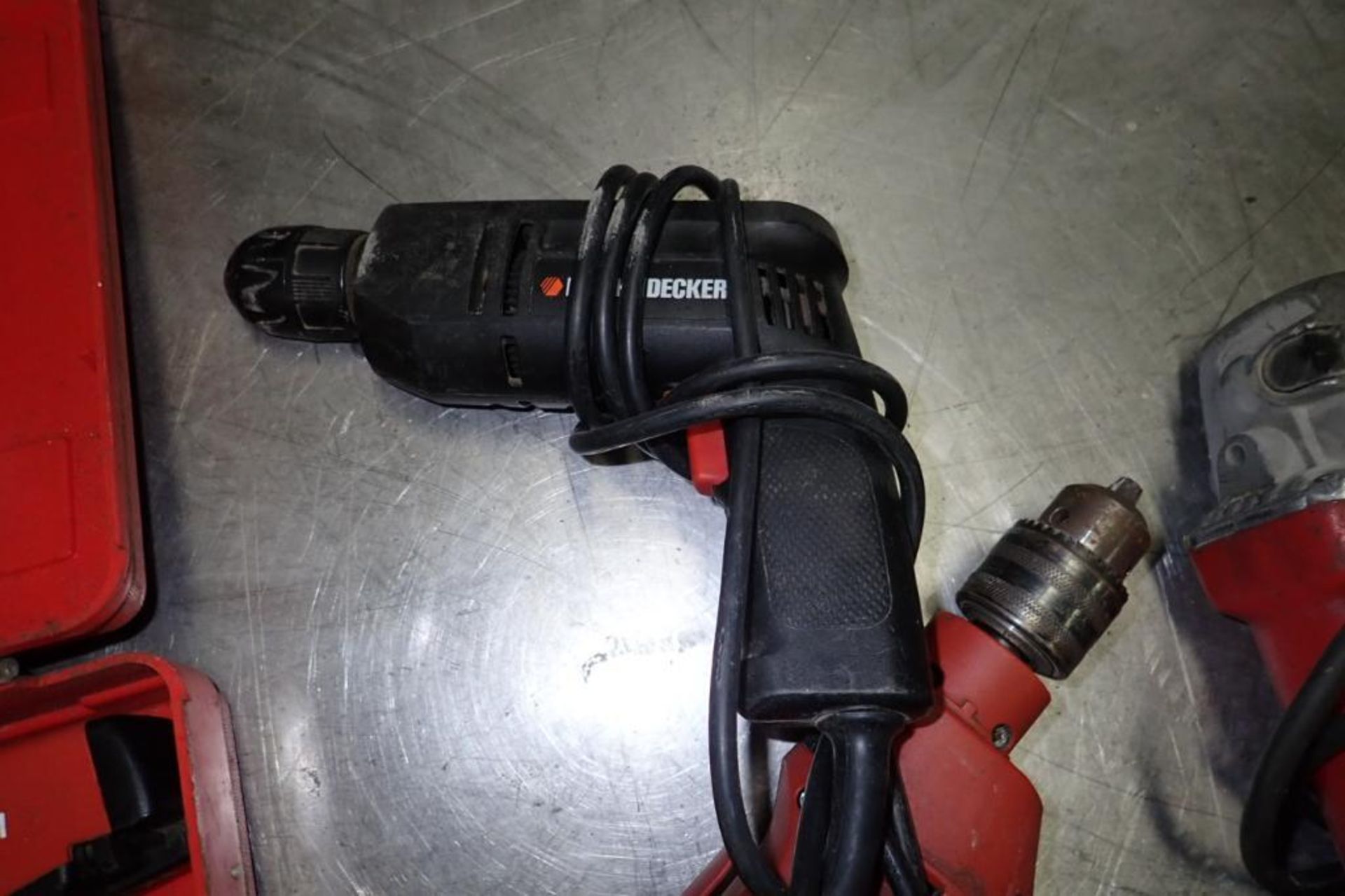 Milwaukee right angle grinder, (2) electric drills. **Rigging Fee: $10** (Located in Brooklyn Park, - Image 5 of 5