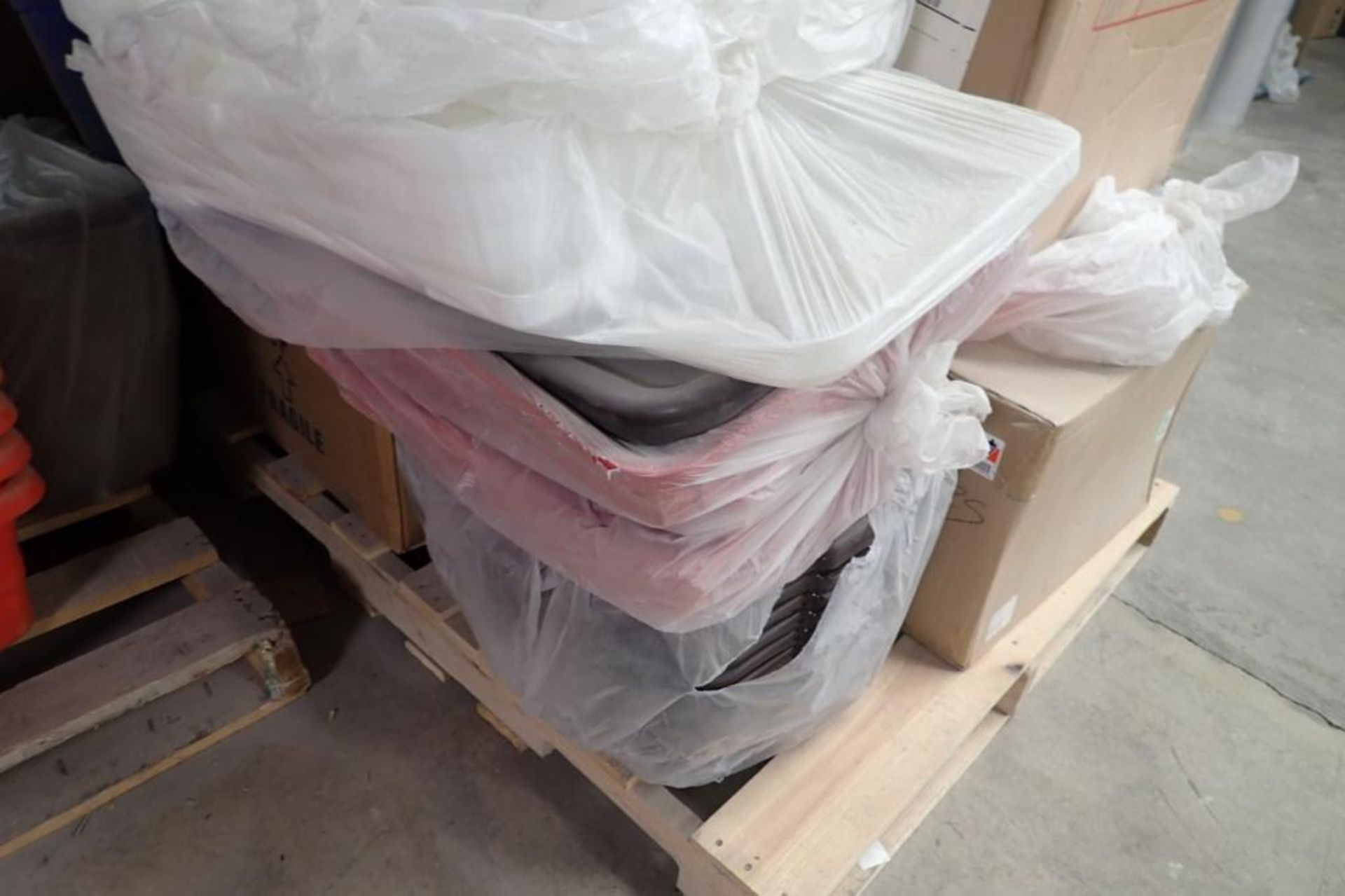 (2) pallets of poly containers, buckets, tubs. **Rigging Fee: $75** (Located in Brooklyn Park, MN.) - Image 6 of 6