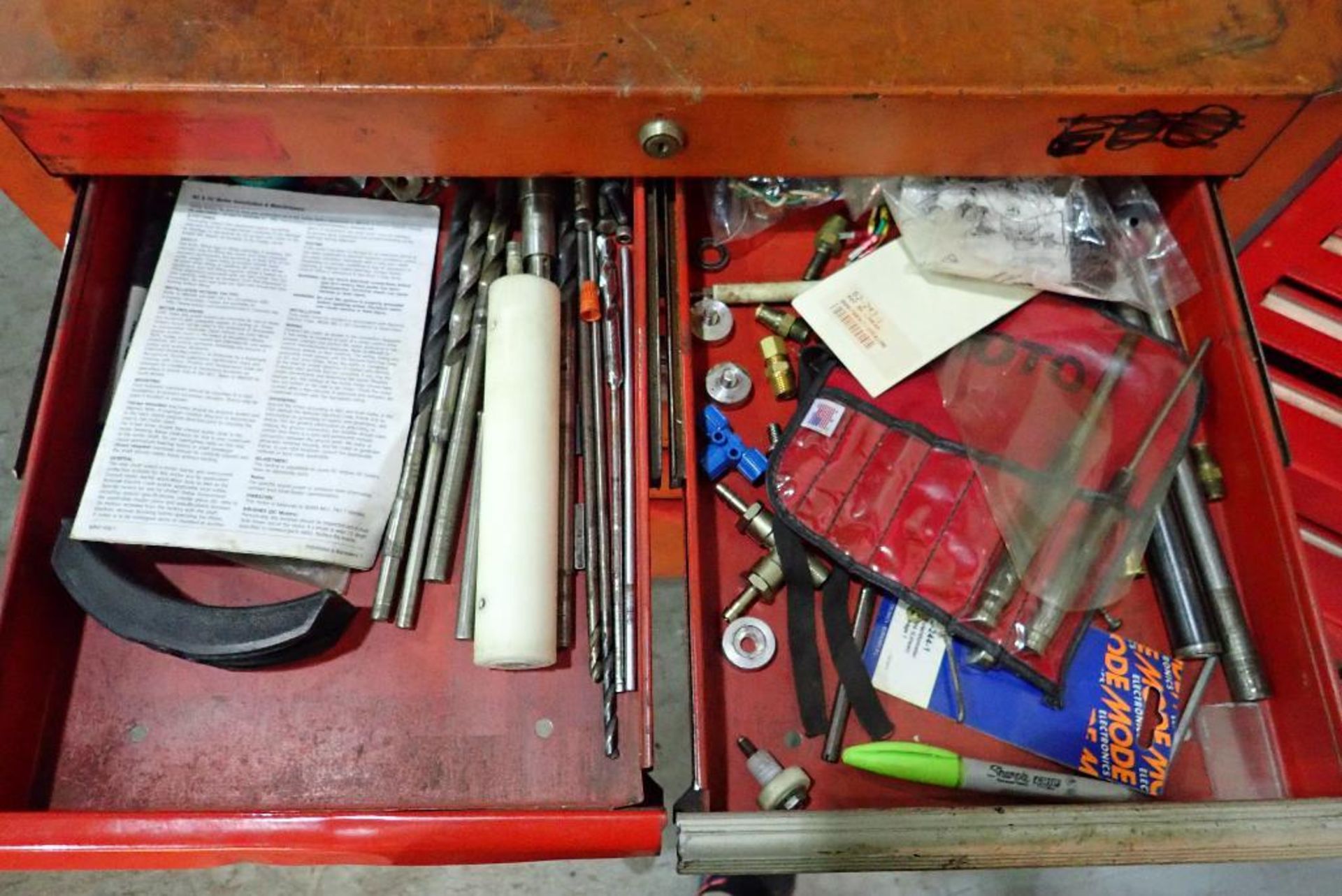 (2) tool chests with contents, wrenches, sockets, drill bits screw drivers, air tools, hammers, plie - Image 24 of 31