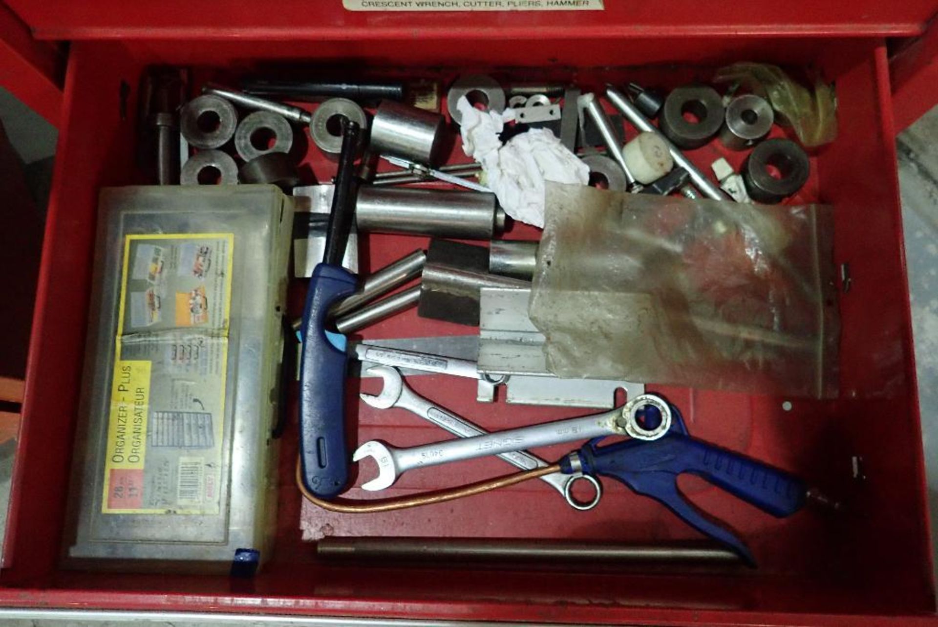 (2) tool chests with contents, wrenches, sockets, drill bits screw drivers, air tools, hammers, plie - Image 13 of 31