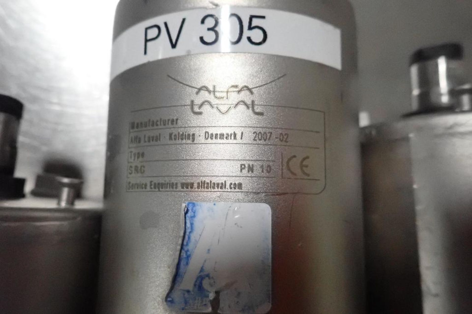 (4) Alfa Laval pneumatic valves, Type: SSV PN10, two-way, 1 1/2 in. outlets. **Rigging Fee: $25** (L - Image 5 of 5