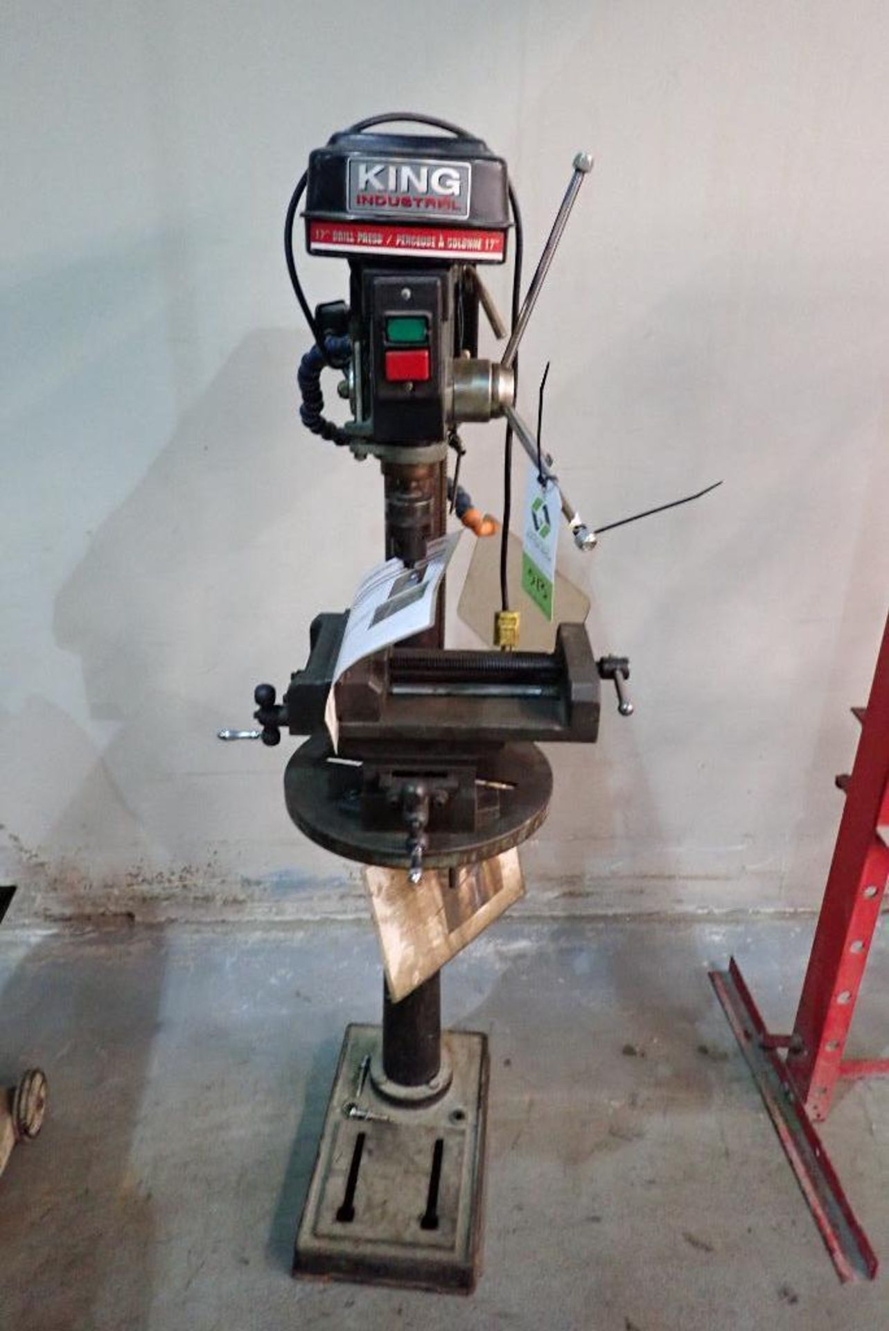 2007 King industrial drill press, 17 in., with vise, Model KC-118FC, 16 speed, 5/8 in. chuck. **Rigg