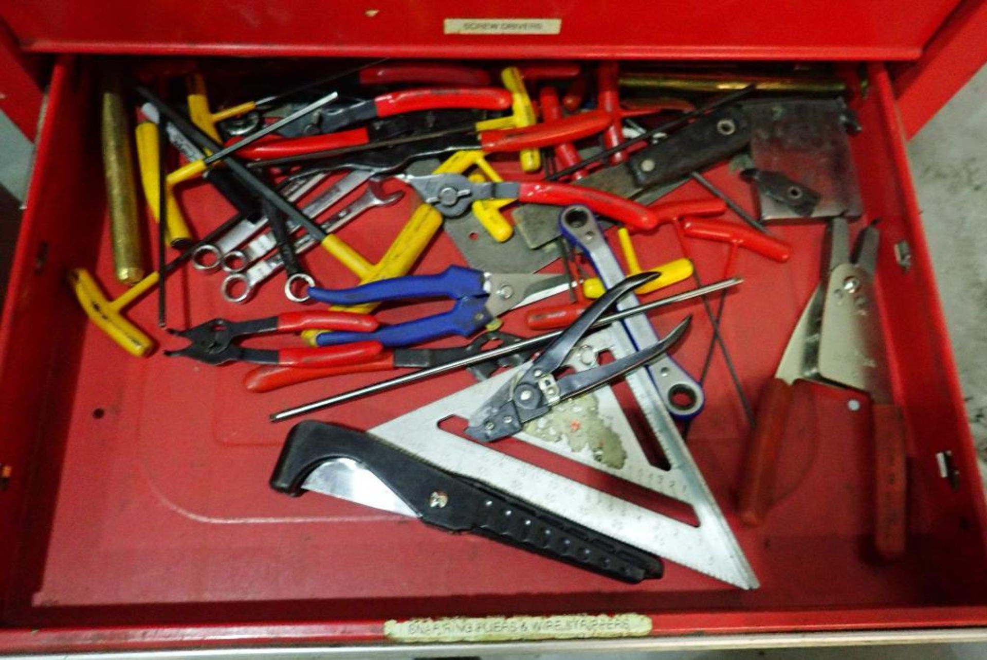 (2) tool chests with contents, wrenches, sockets, drill bits screw drivers, air tools, hammers, plie - Image 10 of 31