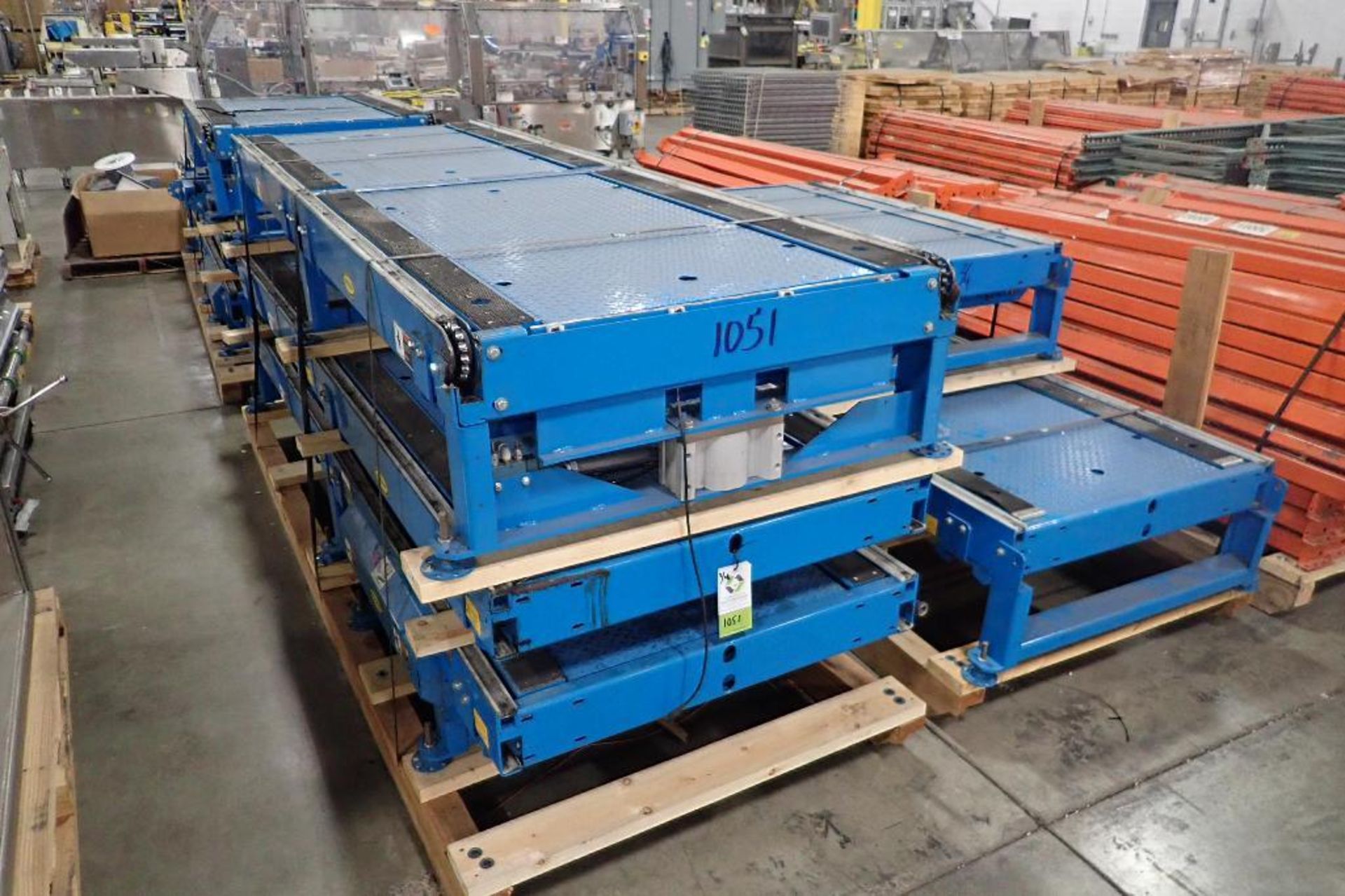 Hytrol pallet conveyor, approx. 100 ft. long x 40 in. wide, (4 skids). **Rigging Fee: $200** (Locate