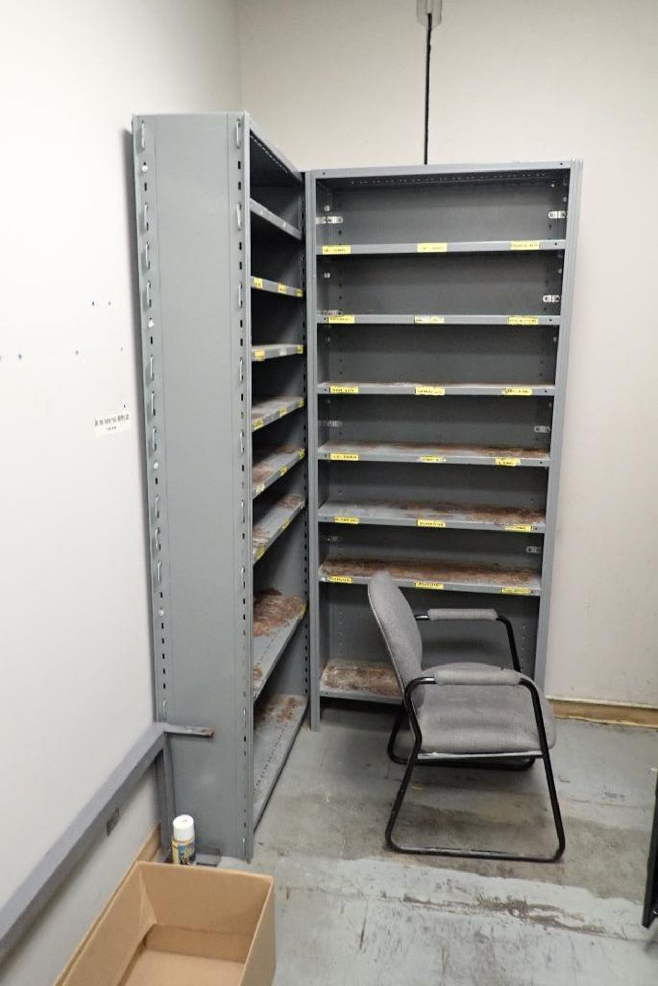 Consents of locker room, metro wire racks, mild steel shelving, chairs. **Rigging Fee: $200** (Locat - Image 5 of 5