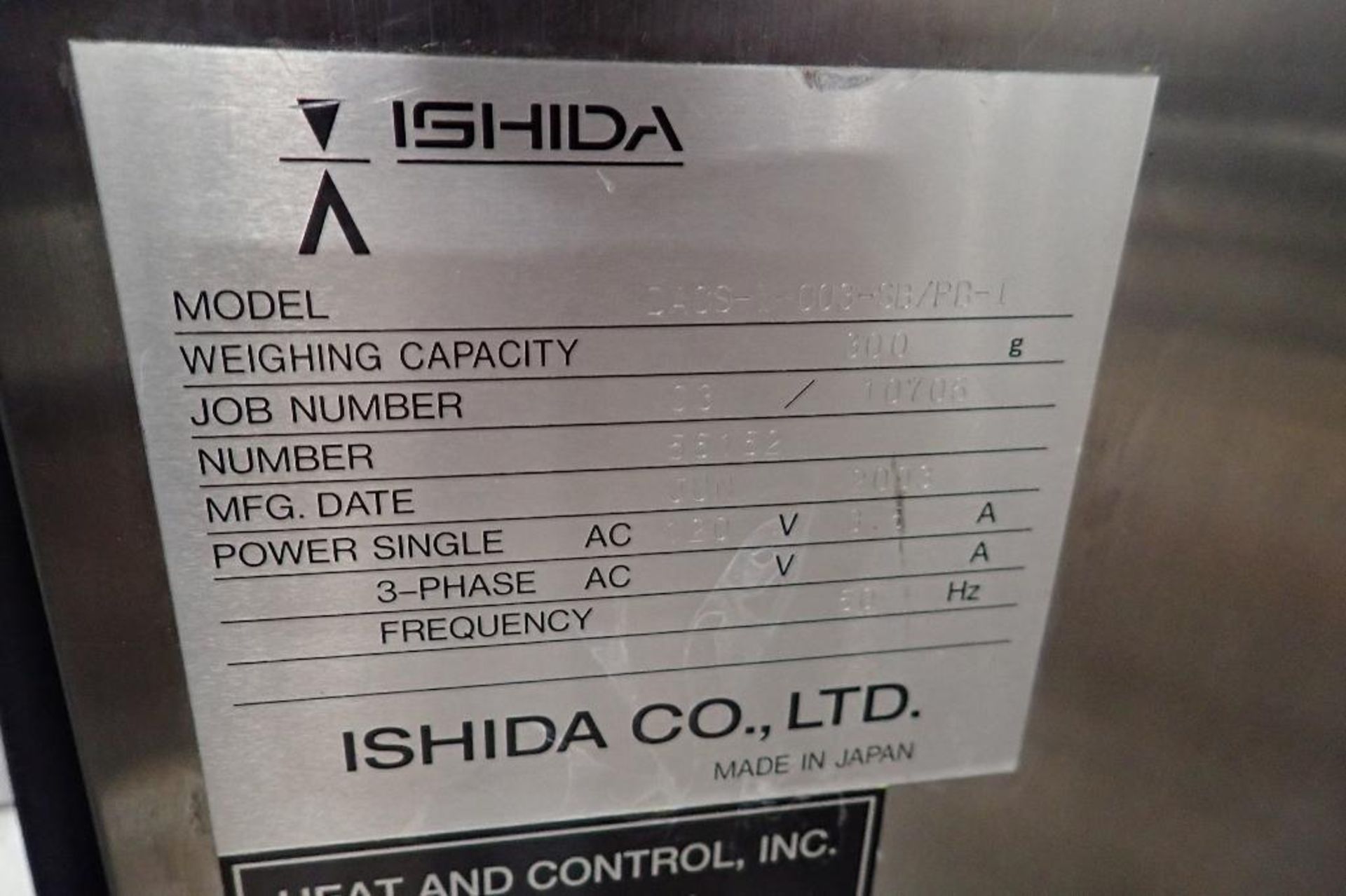2003 Ishida check weigher, Model DACS-W-003-SB/PB-I, SN 16167, 300 g capacity, 6 in. wide belt. **Ri - Image 7 of 8