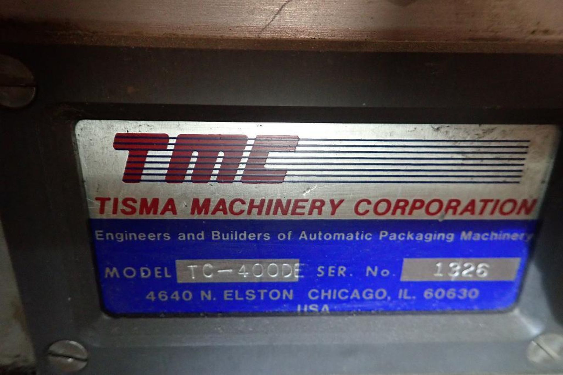 Tisma Machinery Corporation horizontal cartoner, Model TC-400DE, SN 1326 (3 skids). **Rigging Fee: $ - Image 28 of 34