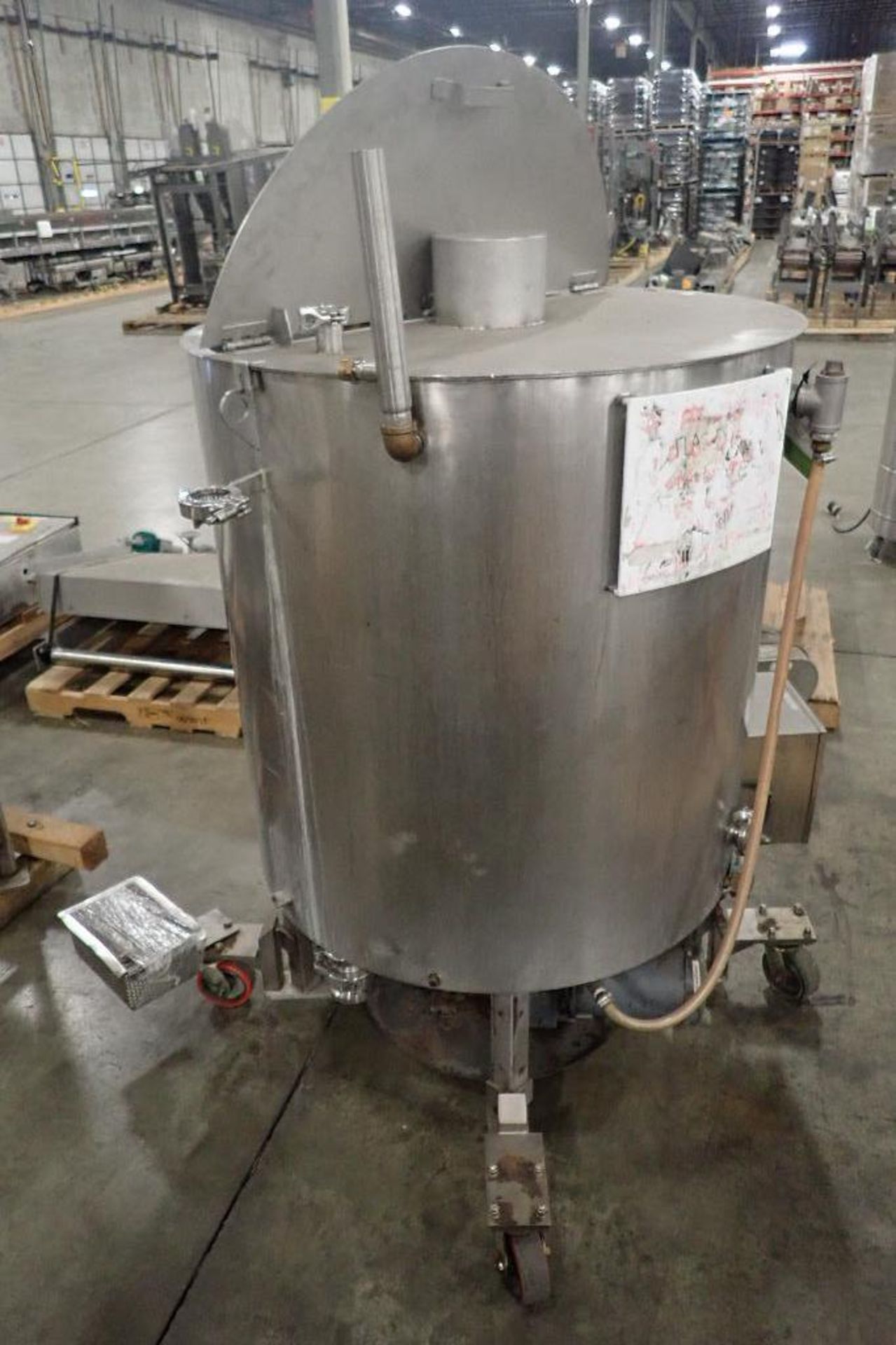 2004 Savage SS jacketed chocolate melt tank, Model 0974-60, SN 159, water jacket, 35 in. dia x 39 in - Image 3 of 13