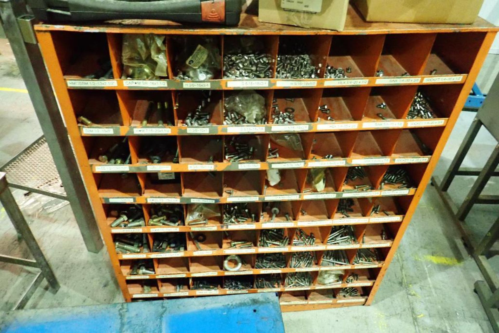 Assorted bolt bins and contents, bolts, nuts, fuses. **Rigging Fee: $50** (Located in Delta, BC Cana - Image 2 of 7