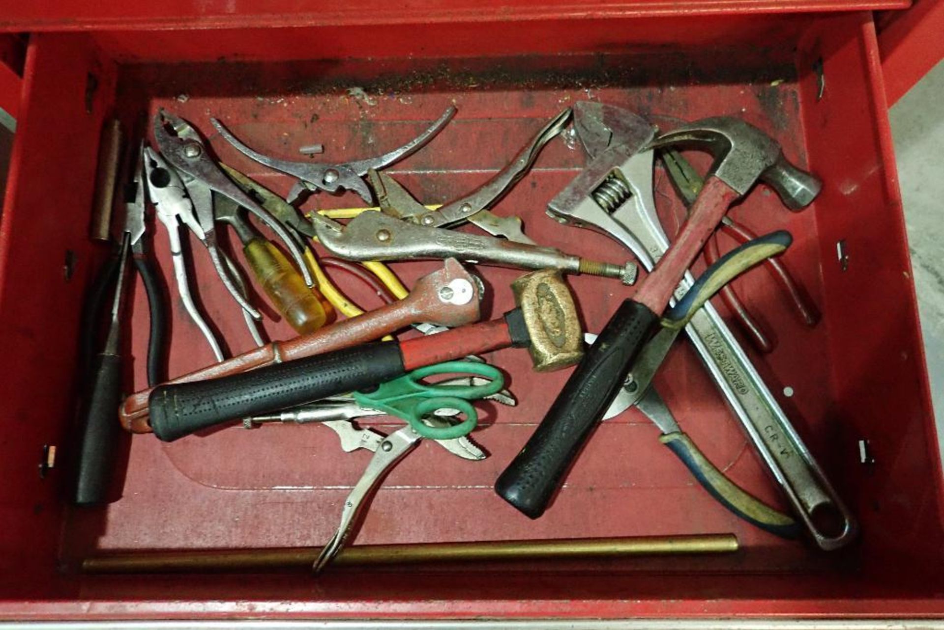 (2) tool chests with contents, wrenches, sockets, drill bits screw drivers, air tools, hammers, plie - Image 12 of 31