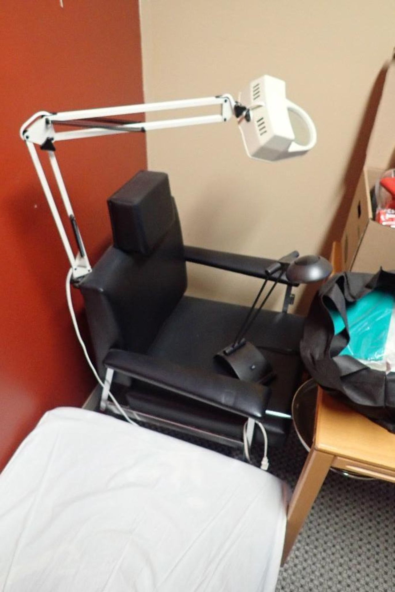 Contents of medical office: bed, first aide, table, SS desk.. **Rigging Fee: $150** (Located in Delt - Image 2 of 6