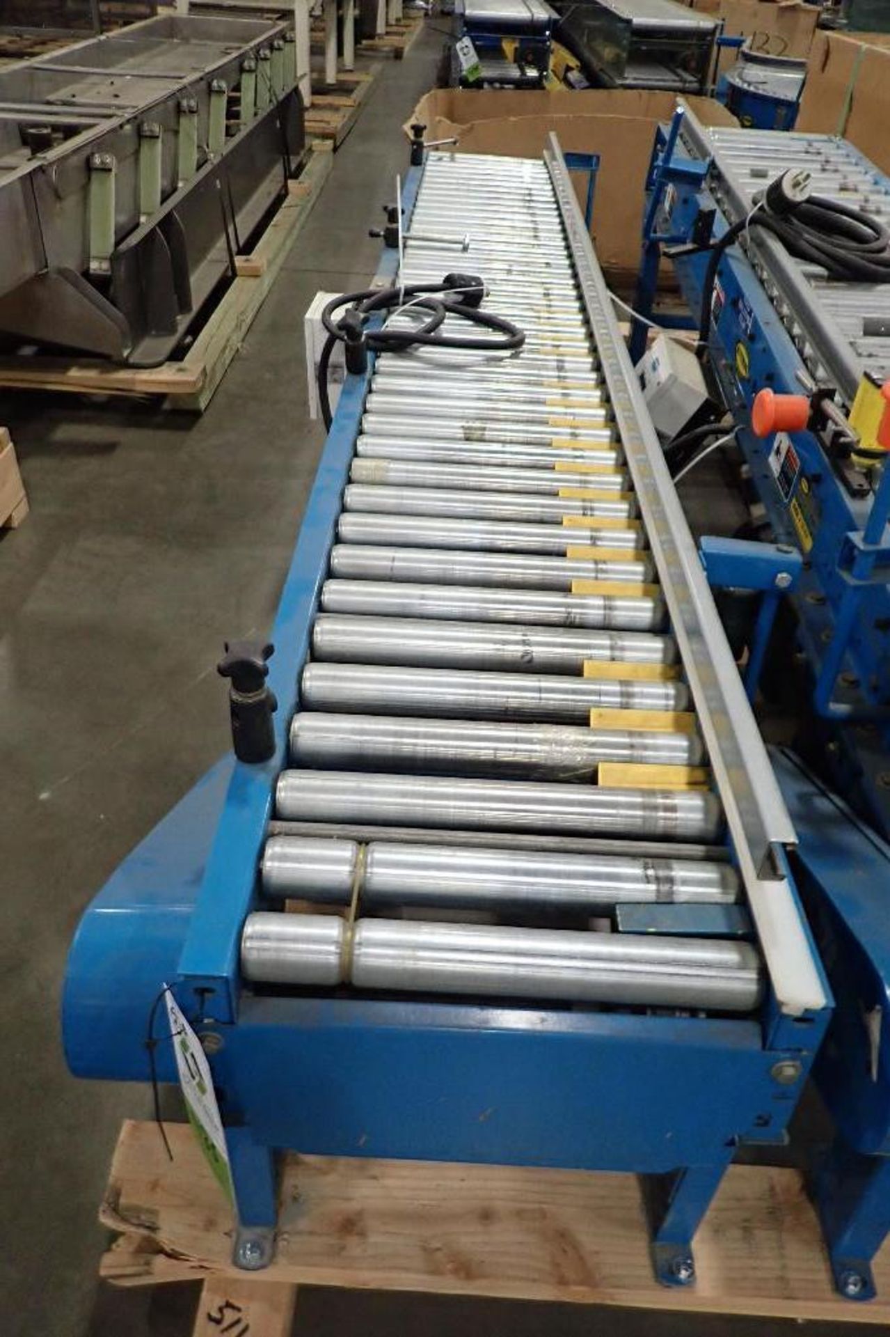 Skid of Hytrol powered roller conveyor, approx. 18 ft. long x 15 in. wide, motors and drives, speed - Image 8 of 10