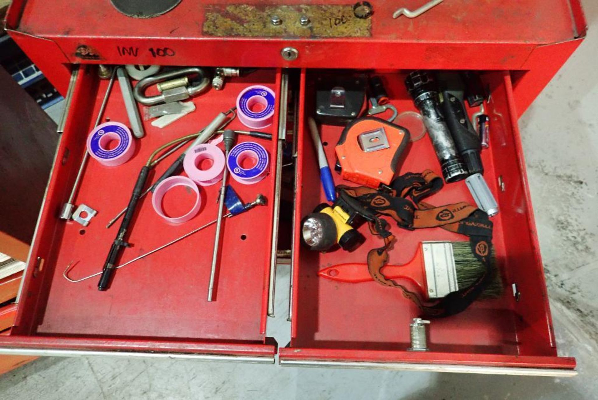 (2) tool chests with contents, wrenches, sockets, drill bits screw drivers, air tools, hammers, plie - Image 7 of 31