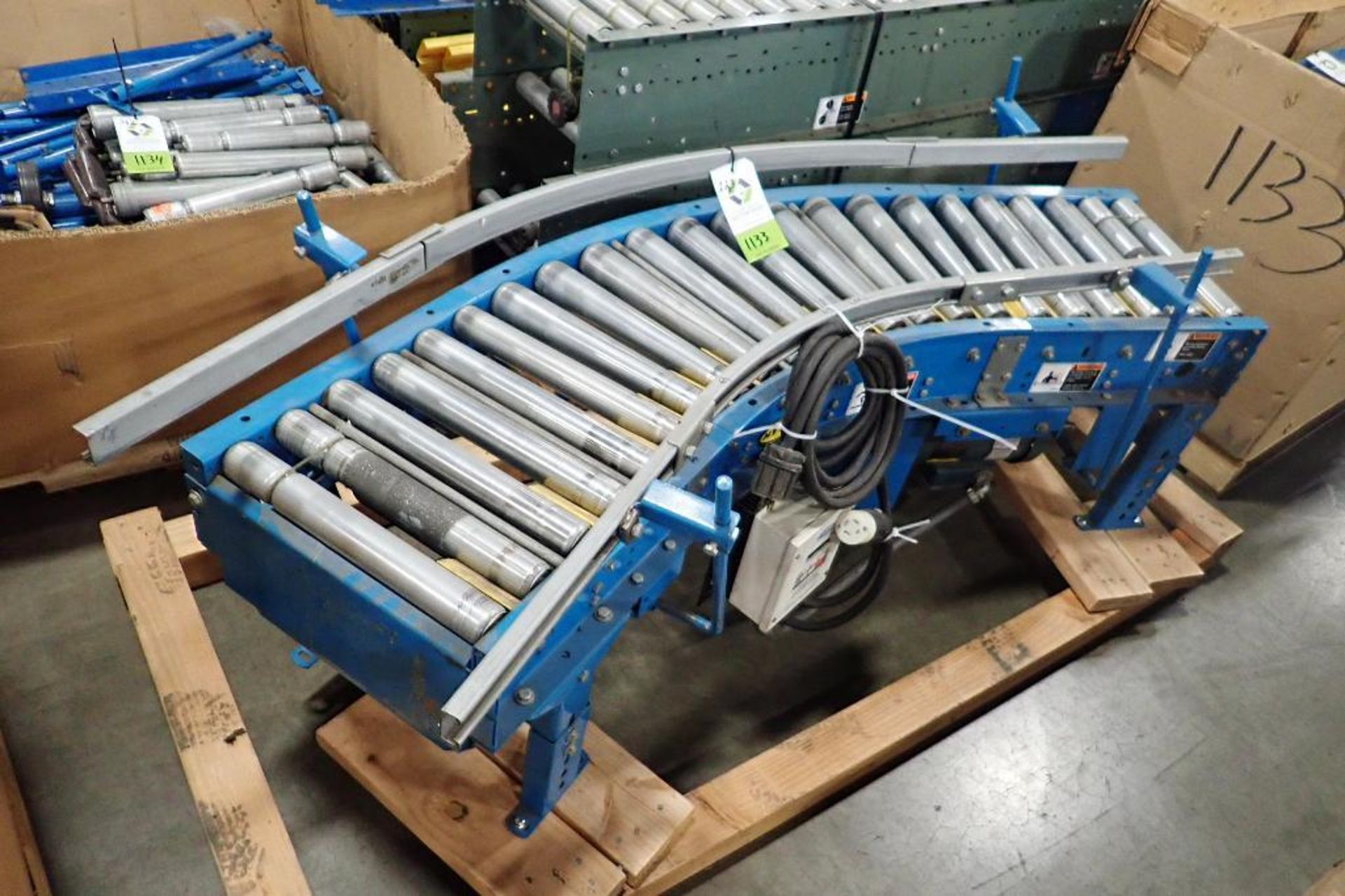 Hytrol 45 degree conveyors, 15 in. wide, 2 motors and drives (3 skids). **Rigging Fee: $200** (Locat