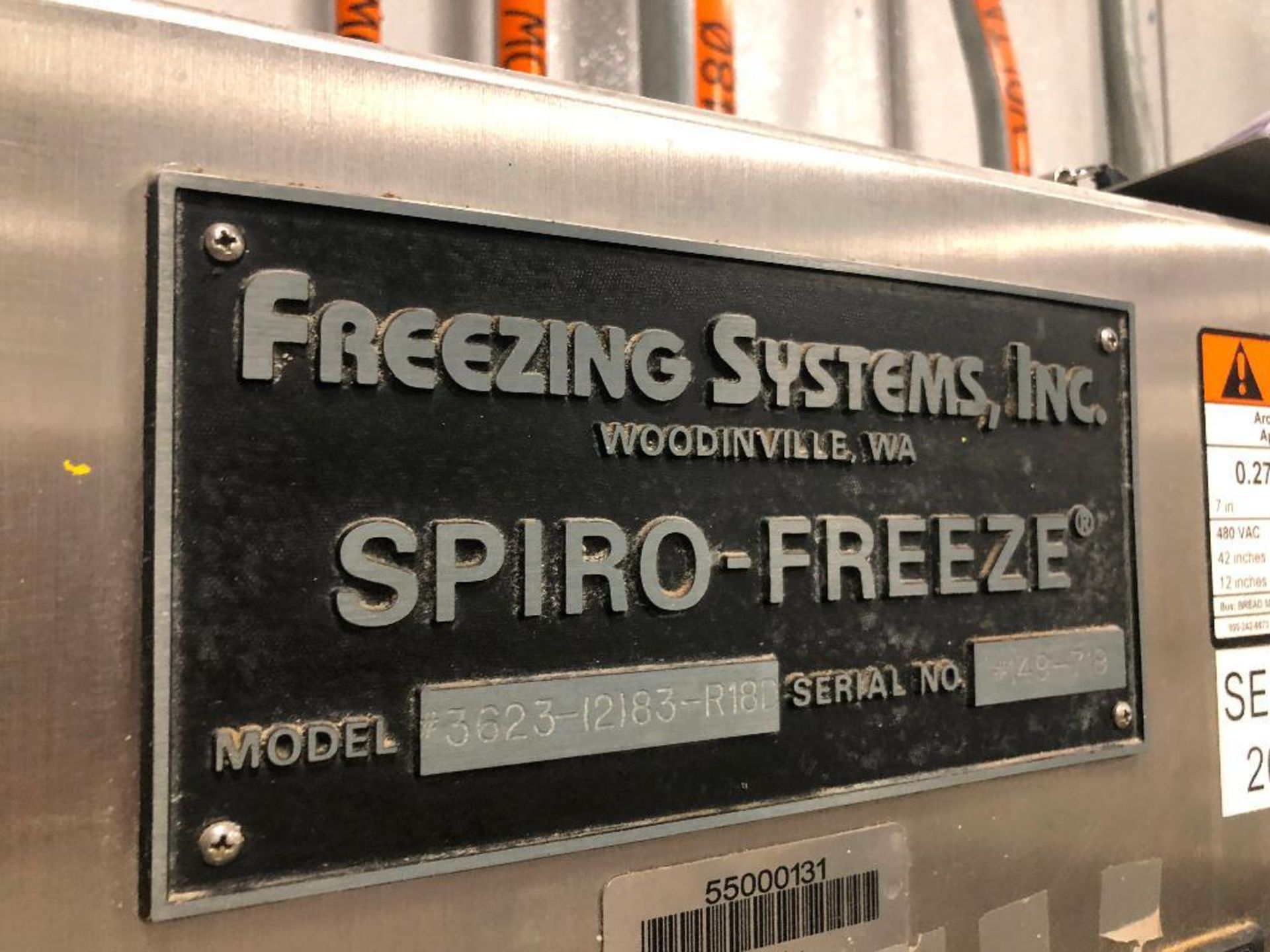 SpiroFreeze sprial freezer, model 3623-12183-R18D, s/n 149-718, 36 in. wide belt, 6 in. clearance, 1 - Image 13 of 27