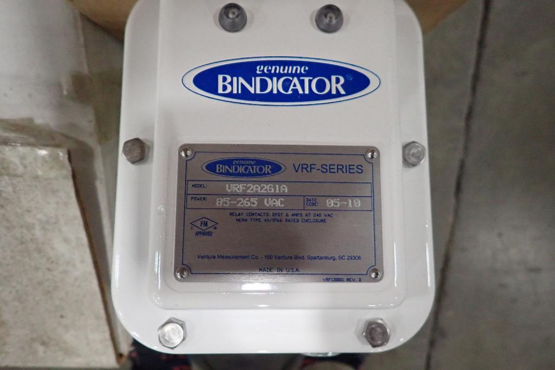 2010 Bindicator, Model VRF2A2G1A, unused. **Rigging Fee: $25** (Located in 3703 - Eagan, MN.) - Image 3 of 4
