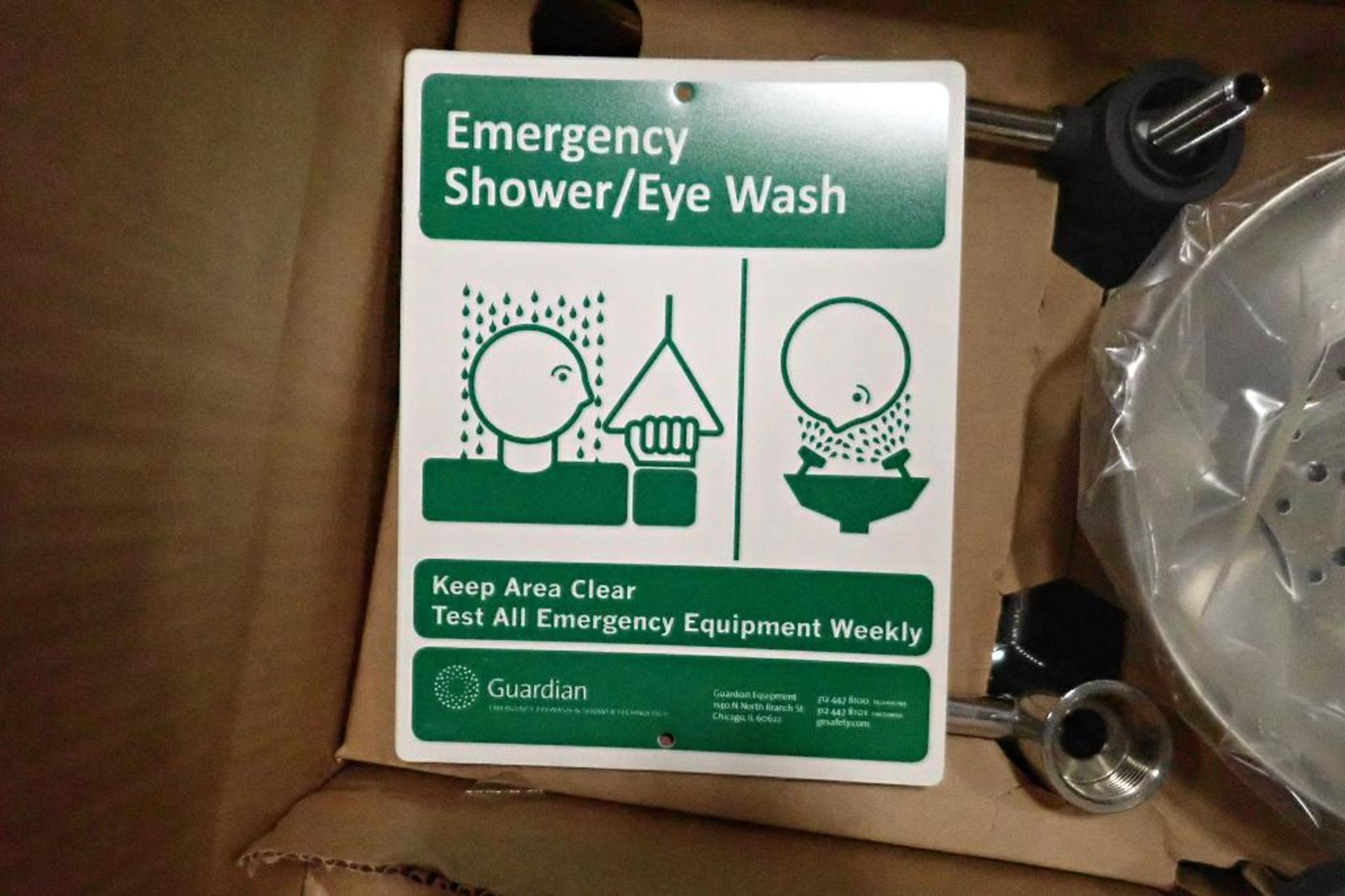 New guardian SS emergency shower/eye wash. **Rigging Fee: $25** (Located in 3703 - Eagan, MN.) - Image 4 of 5