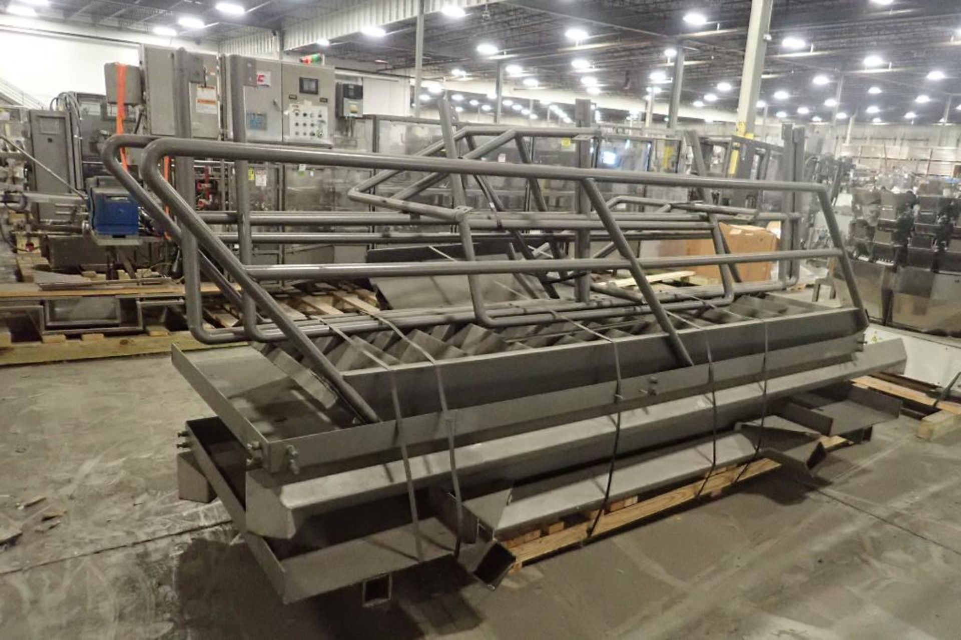 Skid of scale platform, mild steel deck, frame, stairs, SS legs (LOT). **Rigging Fee: $200** (Locate - Image 4 of 4