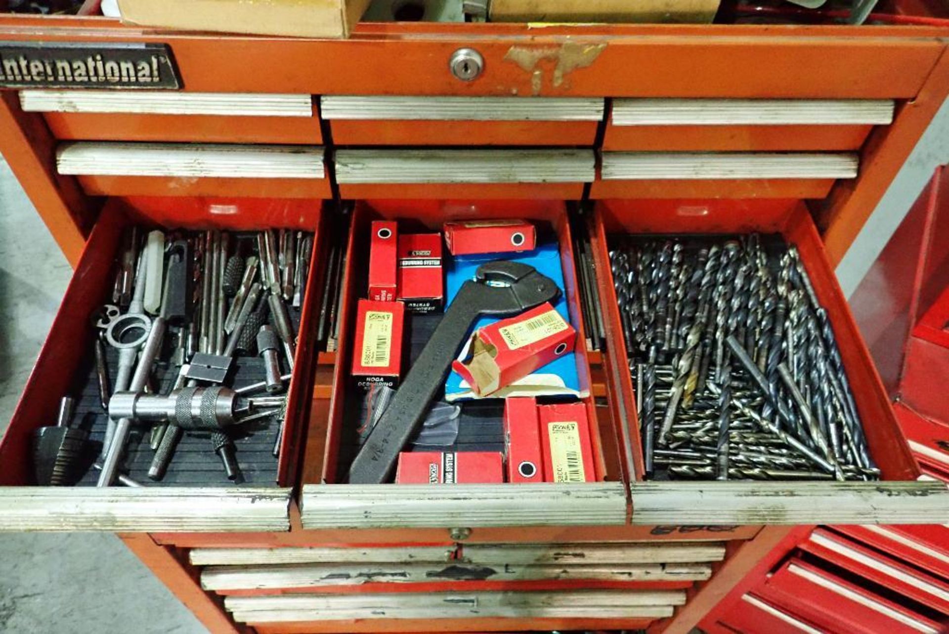(2) tool chests with contents, wrenches, sockets, drill bits screw drivers, air tools, hammers, plie - Image 20 of 31