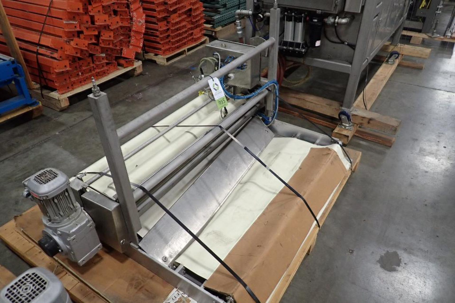 2011 Sollich transfer conveyor, 56 in. long x 51 in. wide, SS frame, motor and drive. **Rigging Fee: - Image 2 of 8