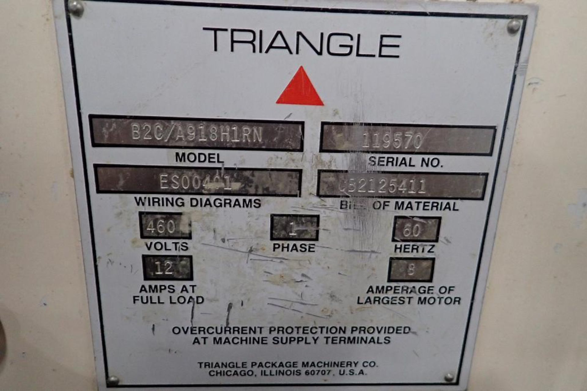 Triangle vertical form fill seal, Model B2C/A9181H1RN, SN 119570, 12 in. horizontal seal bar, 20 in. - Image 14 of 22