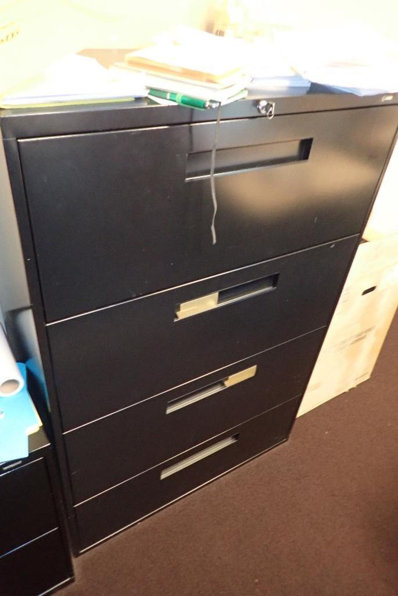 Contents of office, desk, chair, cabinet. **Rigging Fee: $150** (Located in Delta, BC Canada.) - Image 2 of 5