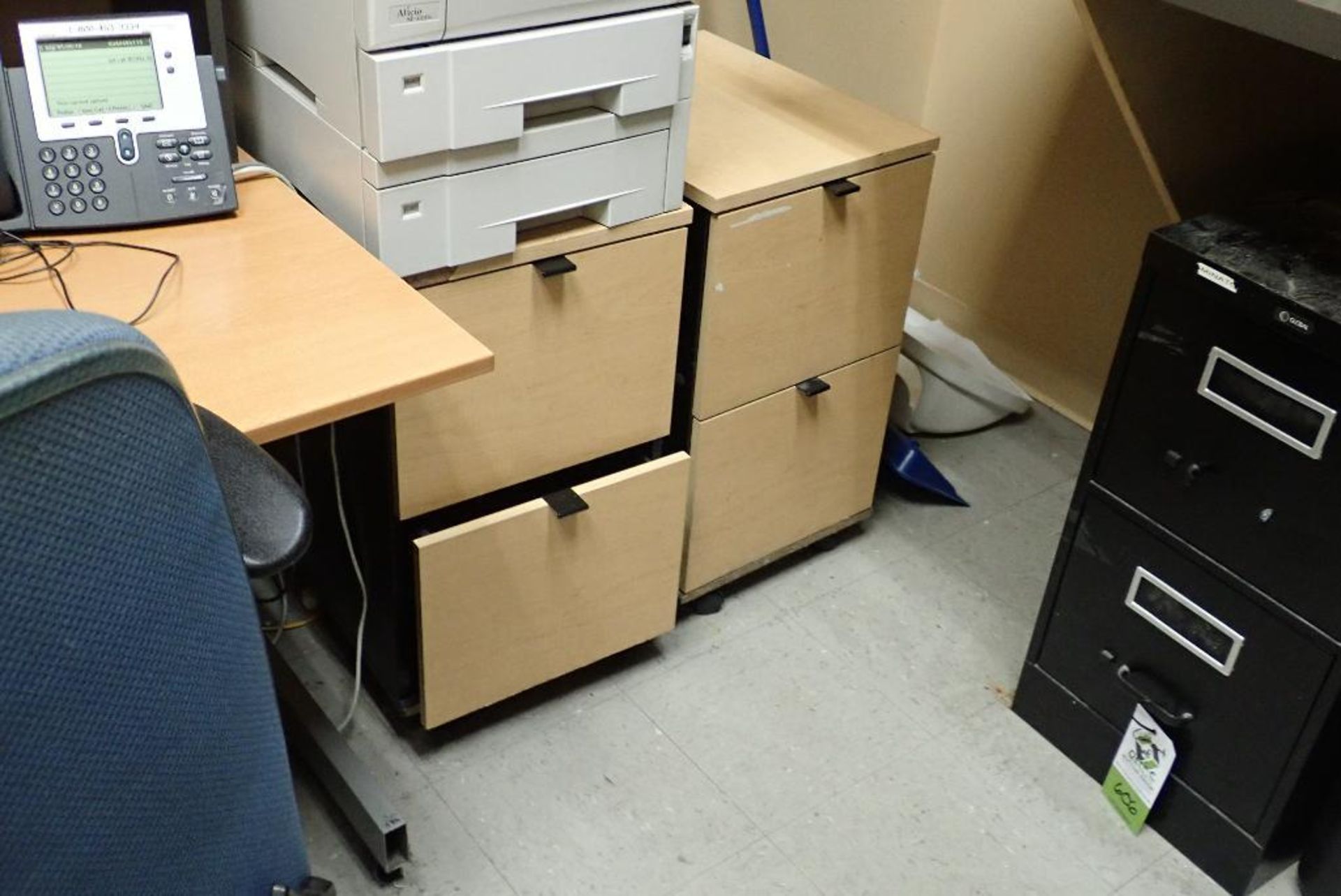 Contents of QA lab, desks, filing cabinet, chairs, NO IT EQUIPMENT. **Rigging Fee: $150** (Located i - Image 4 of 4