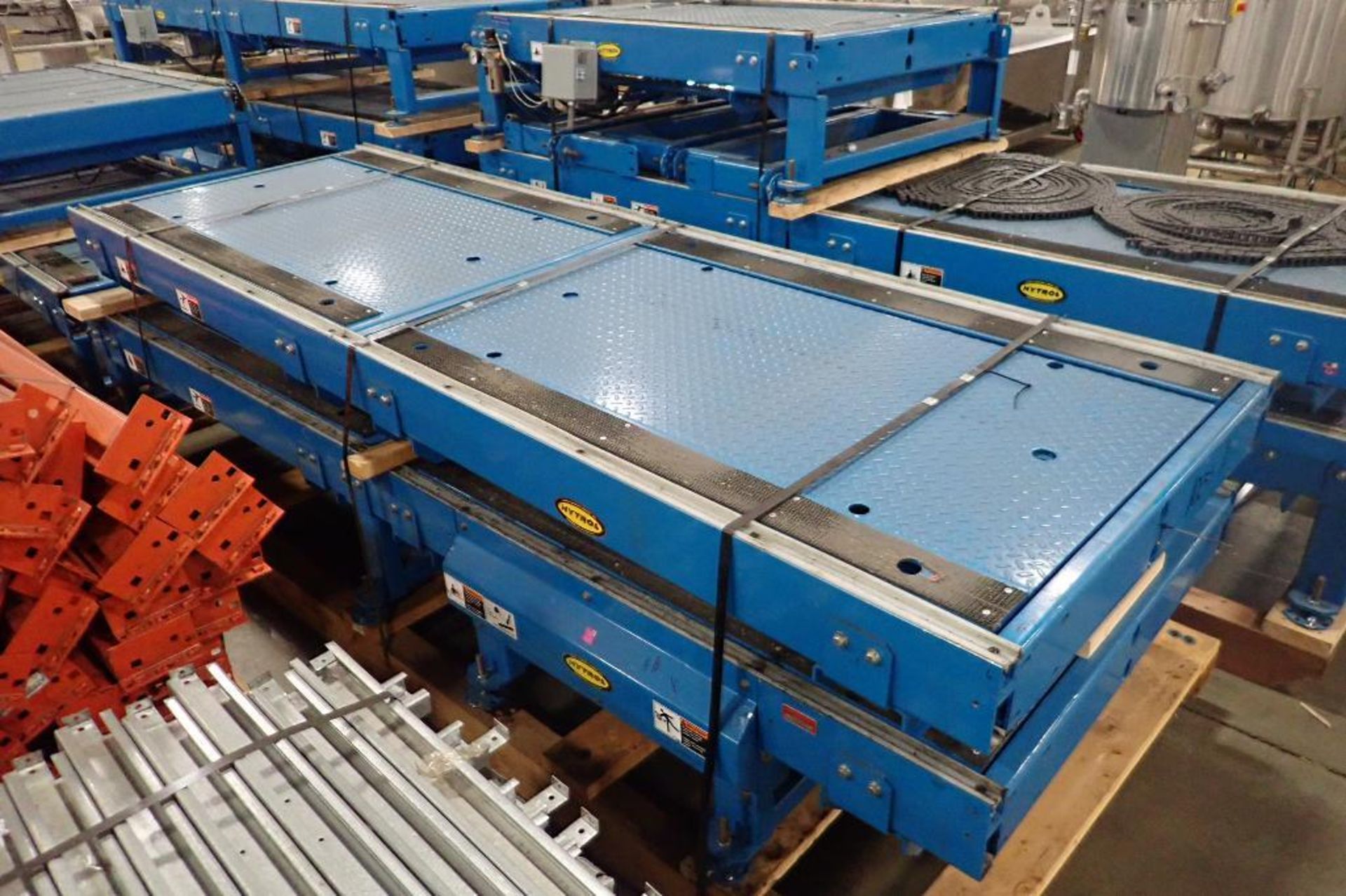 Hytrol pallet conveyor, approx. 100 ft. long x 40 in. wide, (4 skids). **Rigging Fee: $200** (Locate - Image 7 of 12