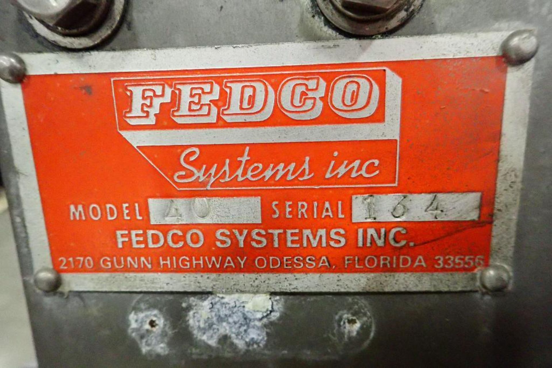 Fedco depositor, Model 40, SN 134, 48 in. wide roll, SS frame, motor and drive, oscillating knife. * - Image 10 of 10