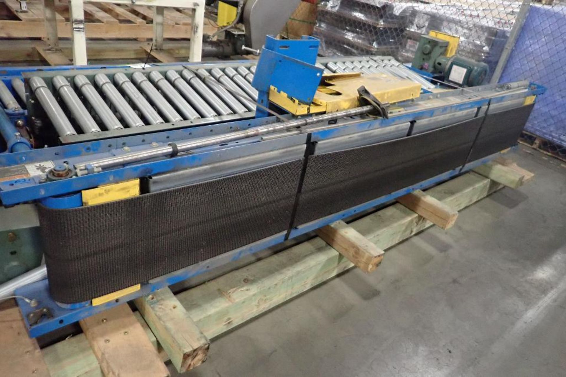 Skid of Hytrol powered roller conveyor, 10 ft. long x 12 in. wide rubber belt section, 30 ft. of pow - Image 2 of 8