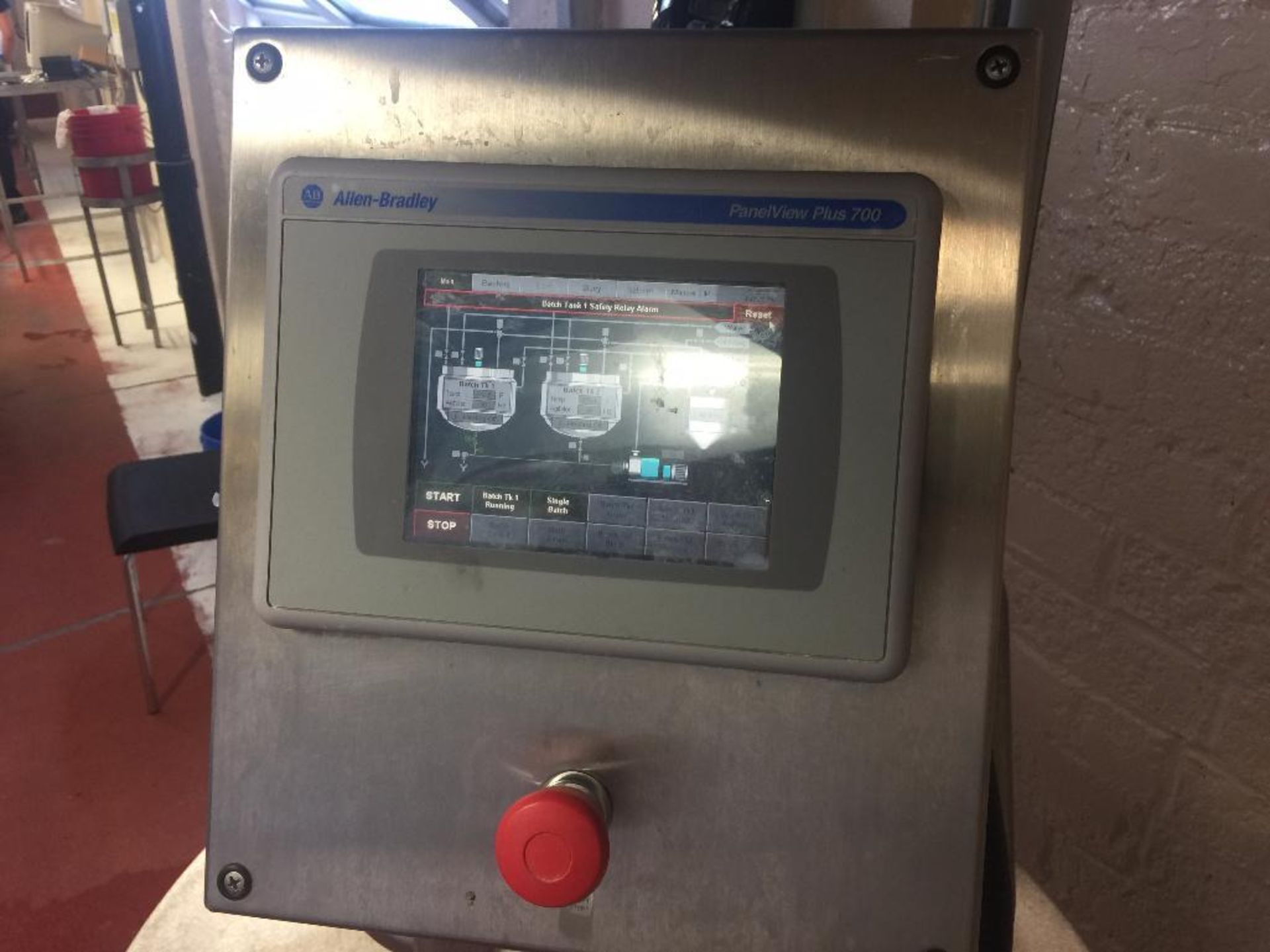 Allen Bradley PanelView 700 touch screen controls for mixers, on SS stand.. **Rigging Fee: $25** (Lo - Image 2 of 4