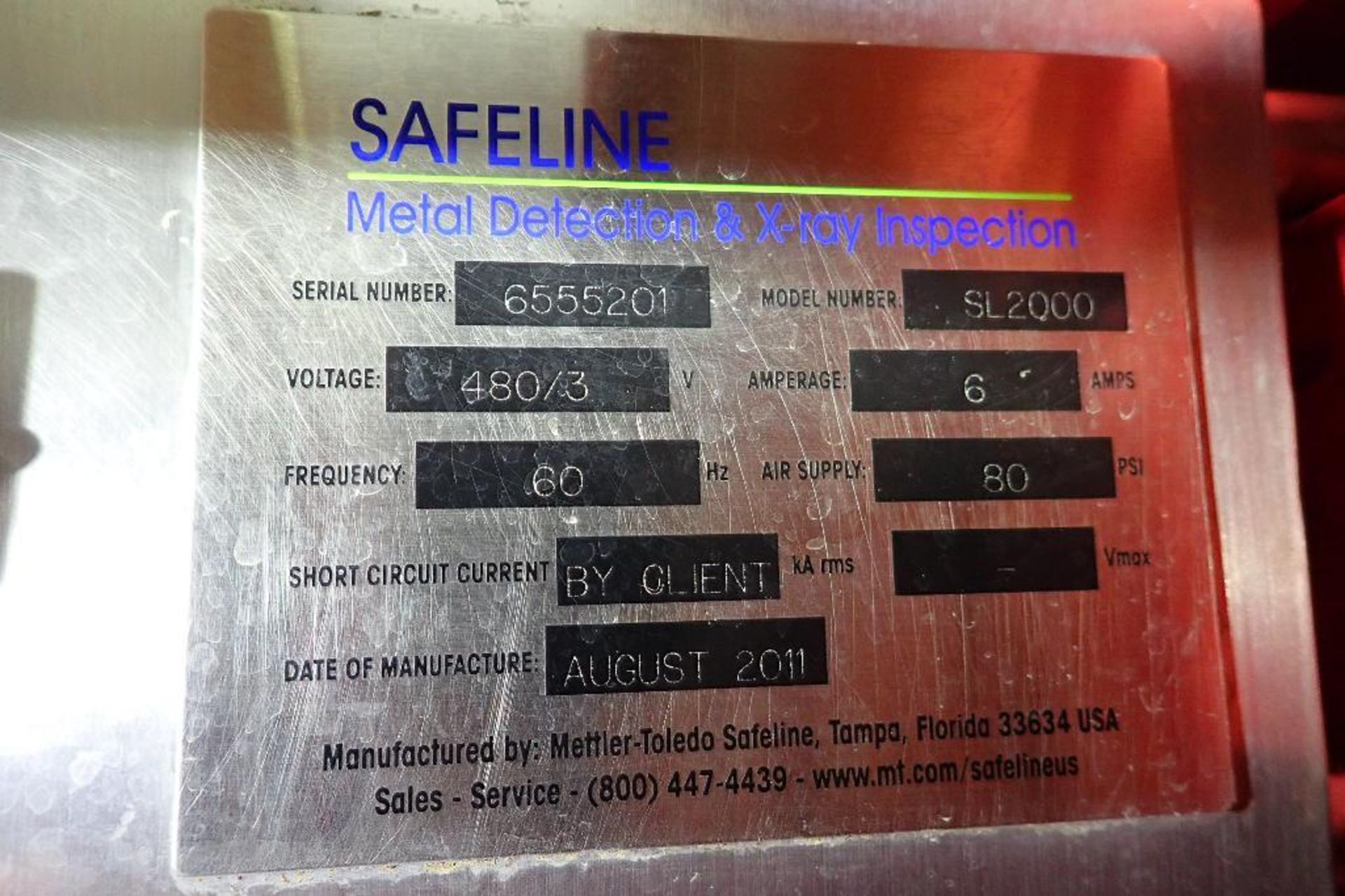 Safeline powerphase pro metal detector head, Model SL2000, SN 6555201, 51 in. long x 4 in. tall aper - Image 7 of 15