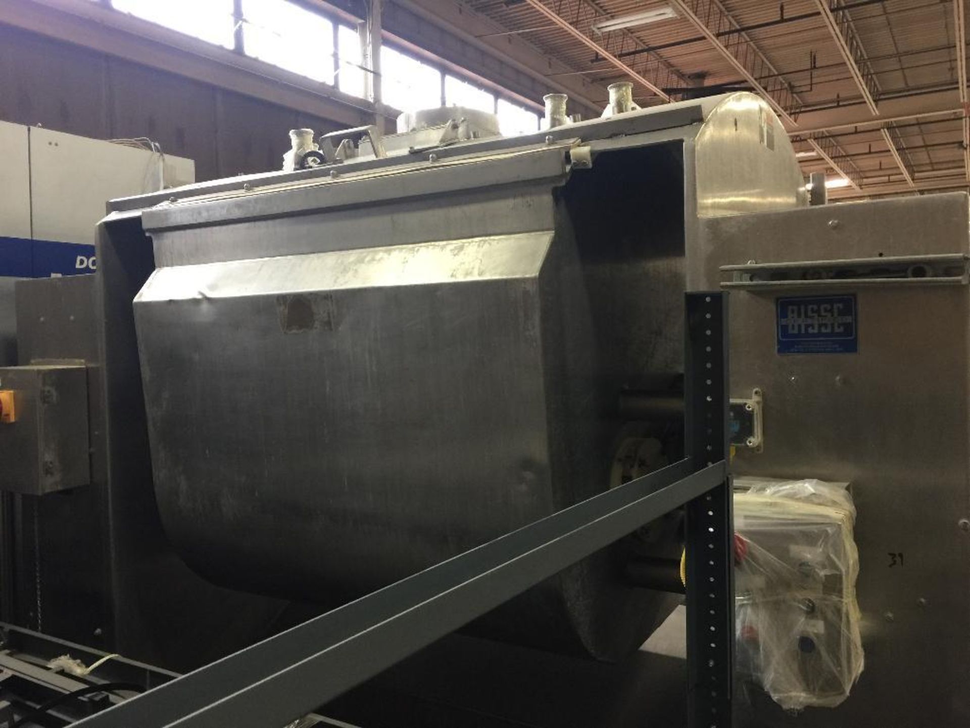 Peerless SS jacket mixer, Model DA250HD, SN 201004, 60 hp motor, 235 psig water or glycol, 98 in. ta