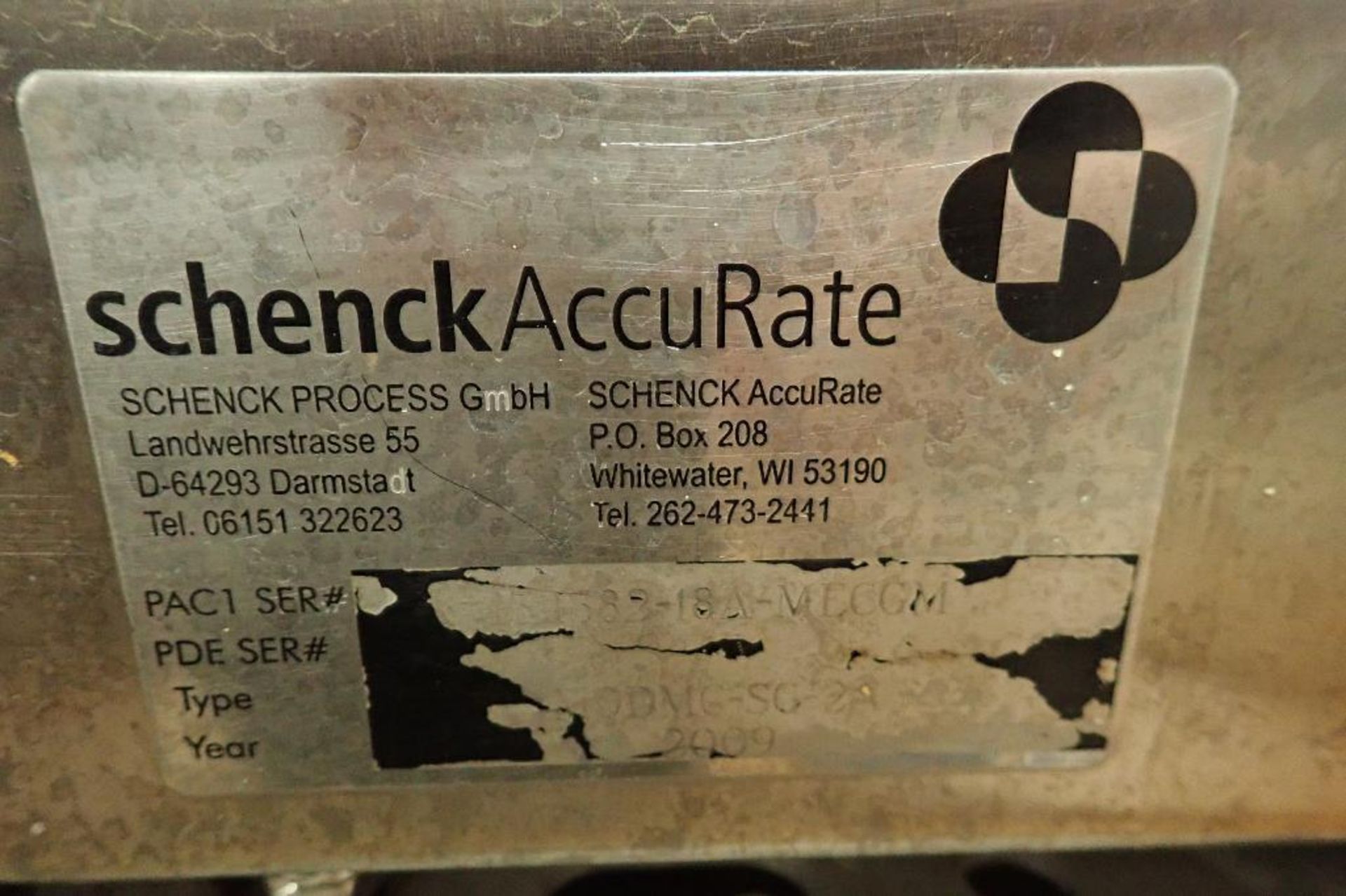 2009 Schenck Accurate SS ingredient feeder, Type MODMG-SC-2A, SN 134382-18A-MECCM, on load cells, SS - Image 12 of 12
