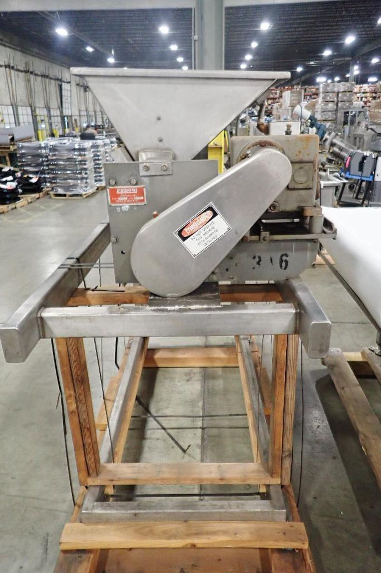 Fedco depositor, Model 40, SN 134, 48 in. wide roll, SS frame, motor and drive, oscillating knife. * - Image 7 of 10