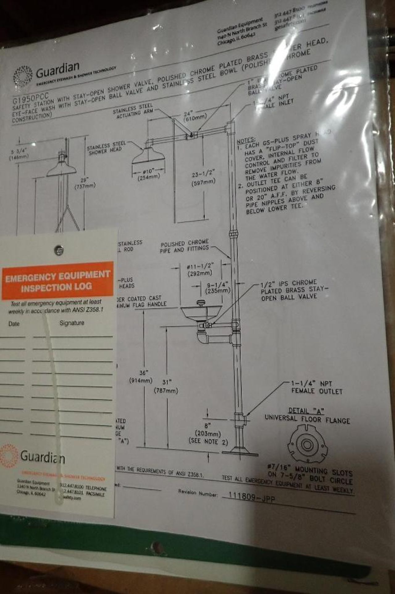 New guardian SS emergency shower/eye wash. **Rigging Fee: $25** (Located in 3703 - Eagan, MN.) - Image 5 of 5