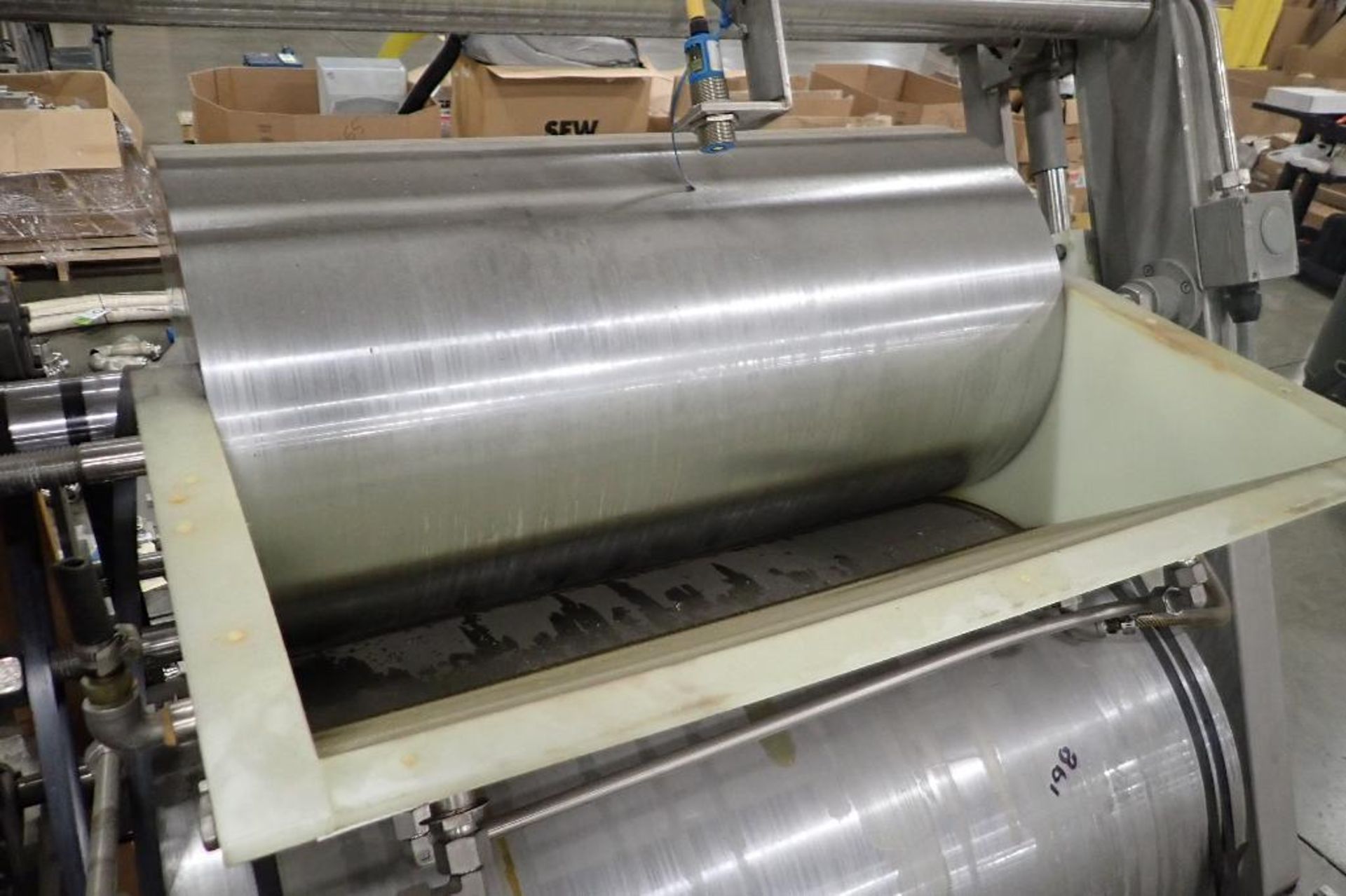 2004 Sollich slabbing roller, 26 in. dia x 1 meter wide bottom roll, 17 in. dia x 33.75 in. wide top - Image 6 of 10