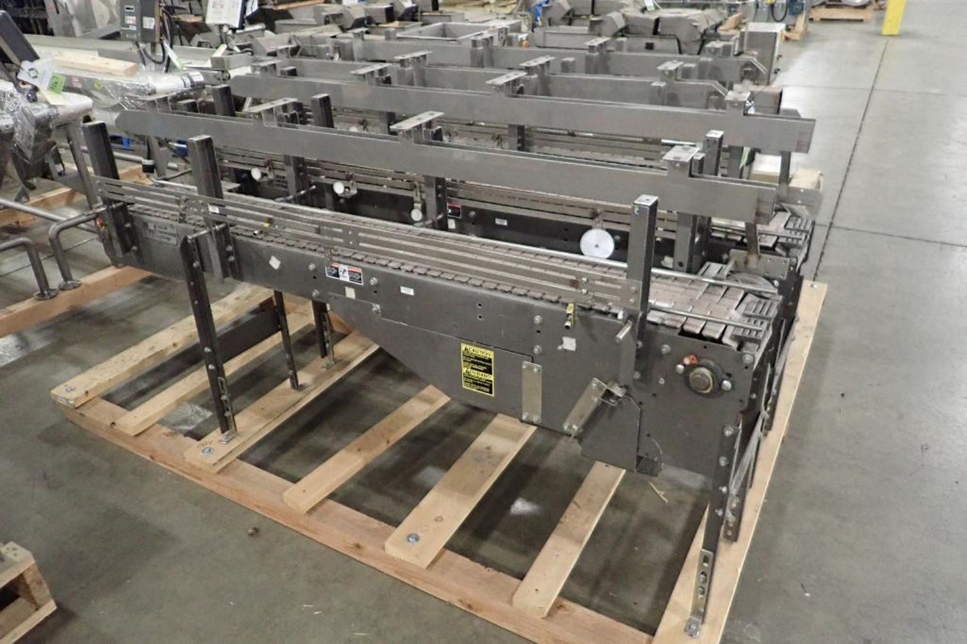 (4) Dillin table top belt conveyors, 80 in. long x 10 in. wide x 30 in. tall, mild steel frame, moto - Image 4 of 13