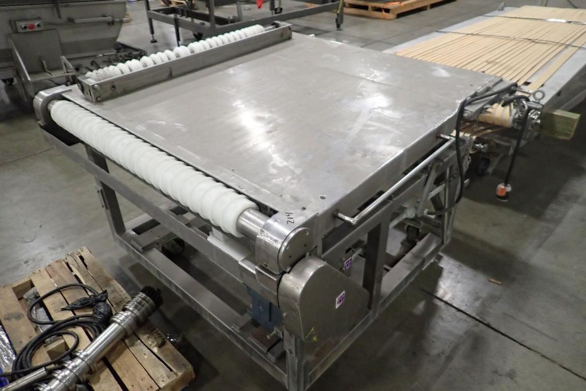 Spreader belt conveyor, 60 in. long x 58 in. wide x 38 in. tall, incomplete. **Rigging Fee: $25** (L - Image 5 of 5