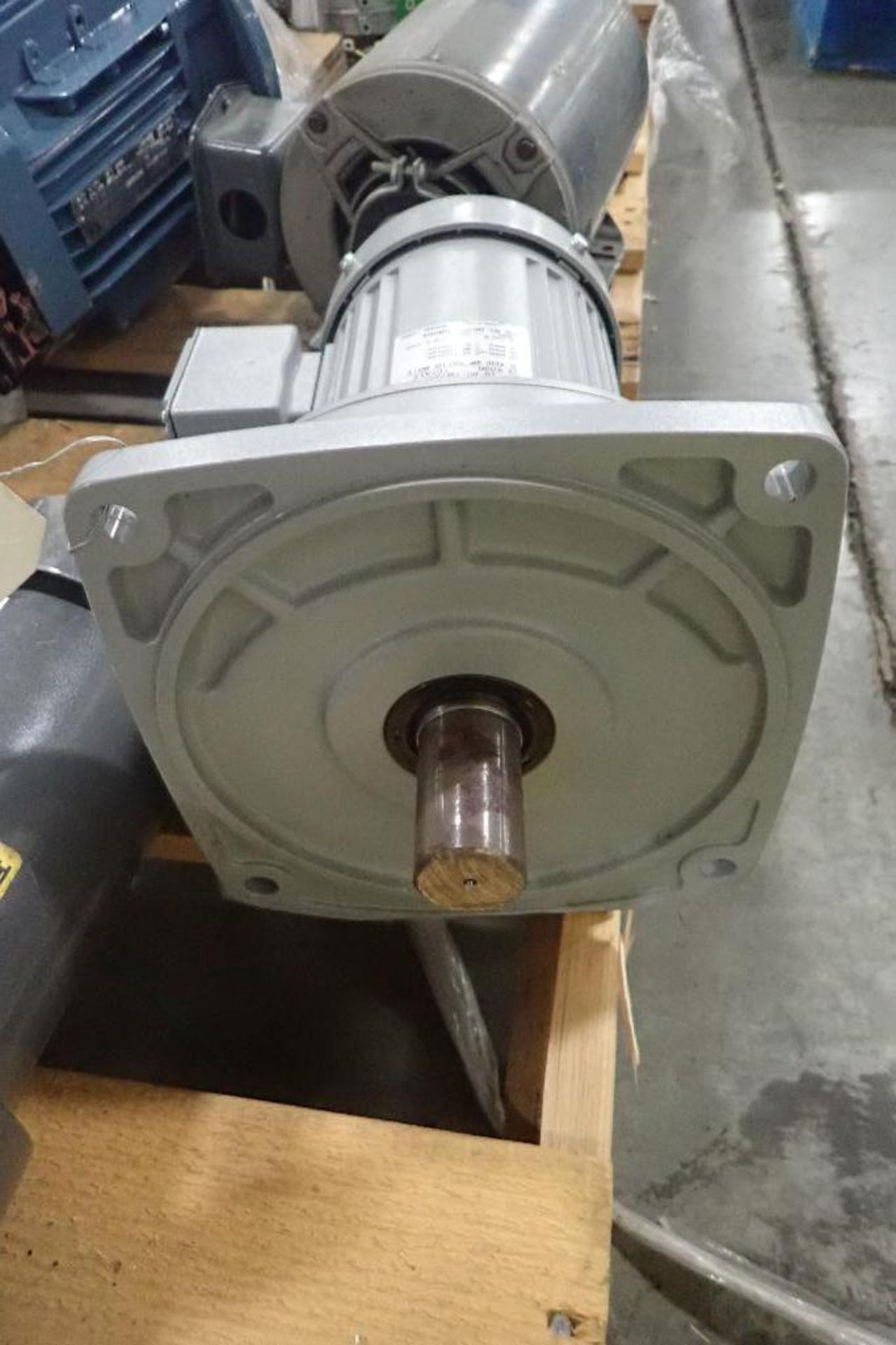 Pallet of electric motors, cores, gearboxes. (See photos for additional specs). **Rigging Fee: $35** - Image 19 of 68